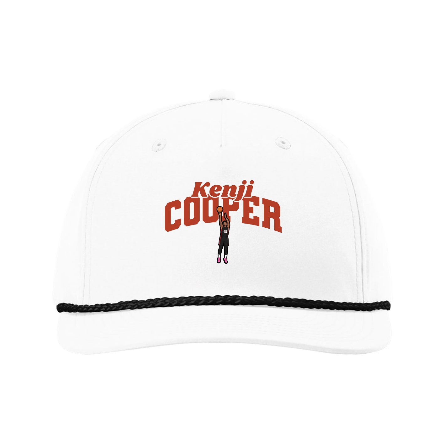 Five-Panel Classic Rope Cap — Signature Arch in White