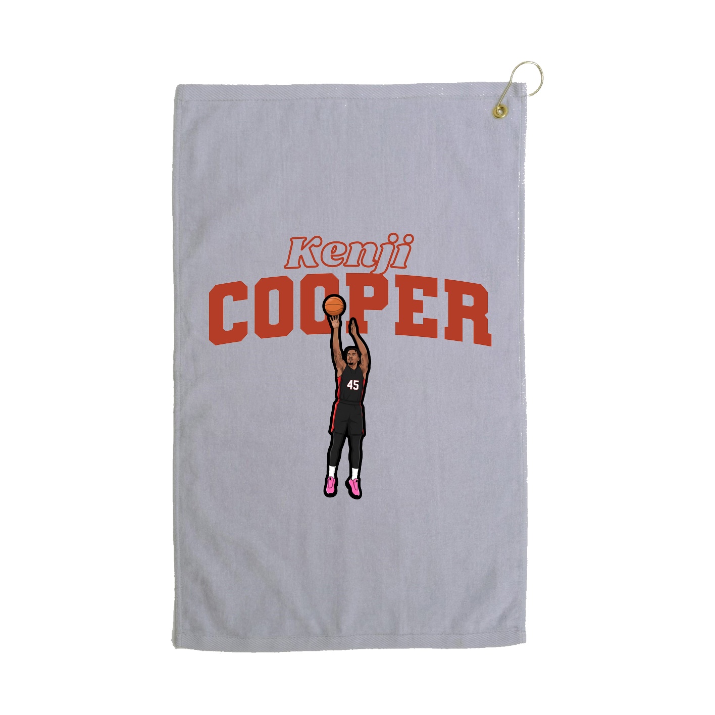 Golf Towel — Name Arch in Grey