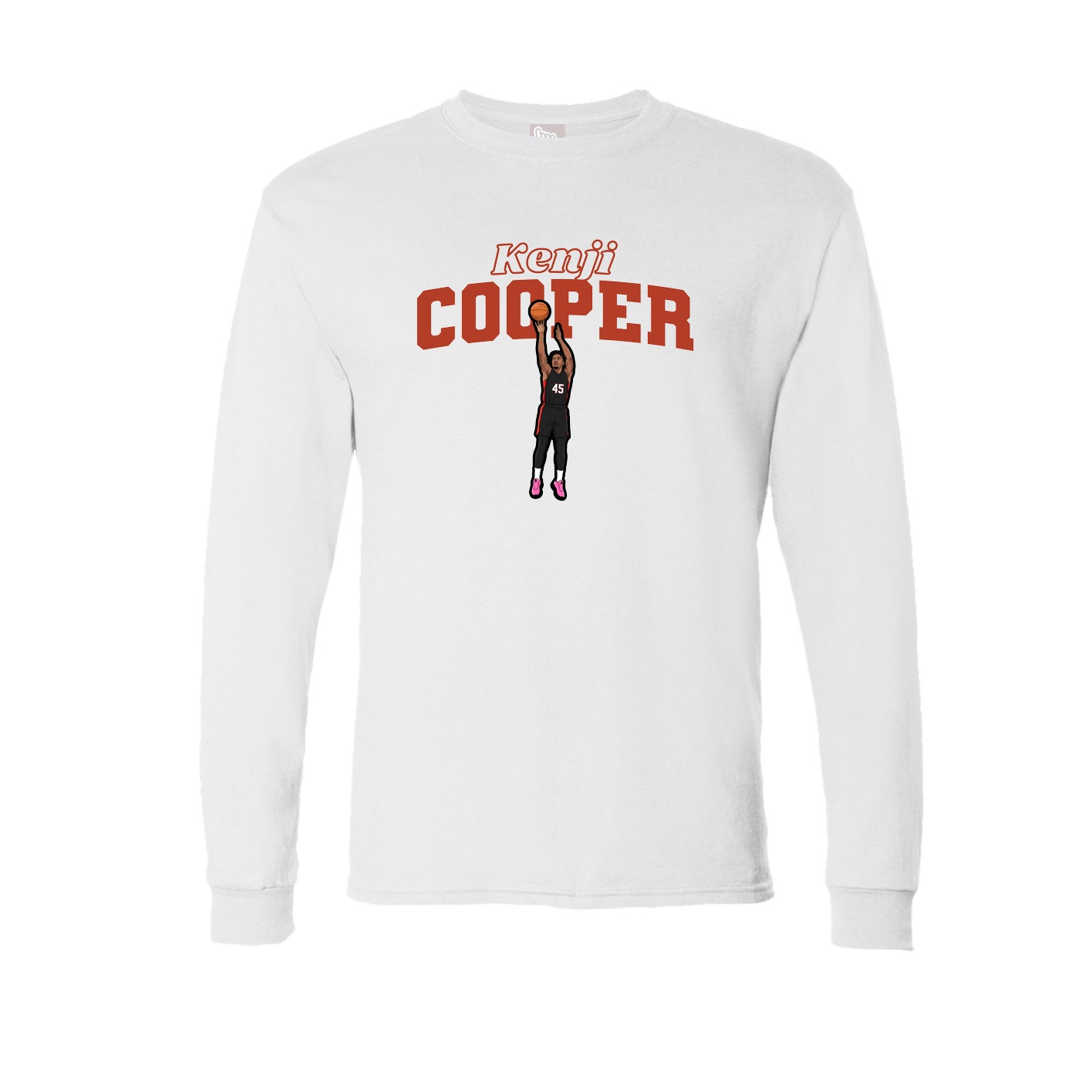 Long Sleeve Tee — Name Arch in White