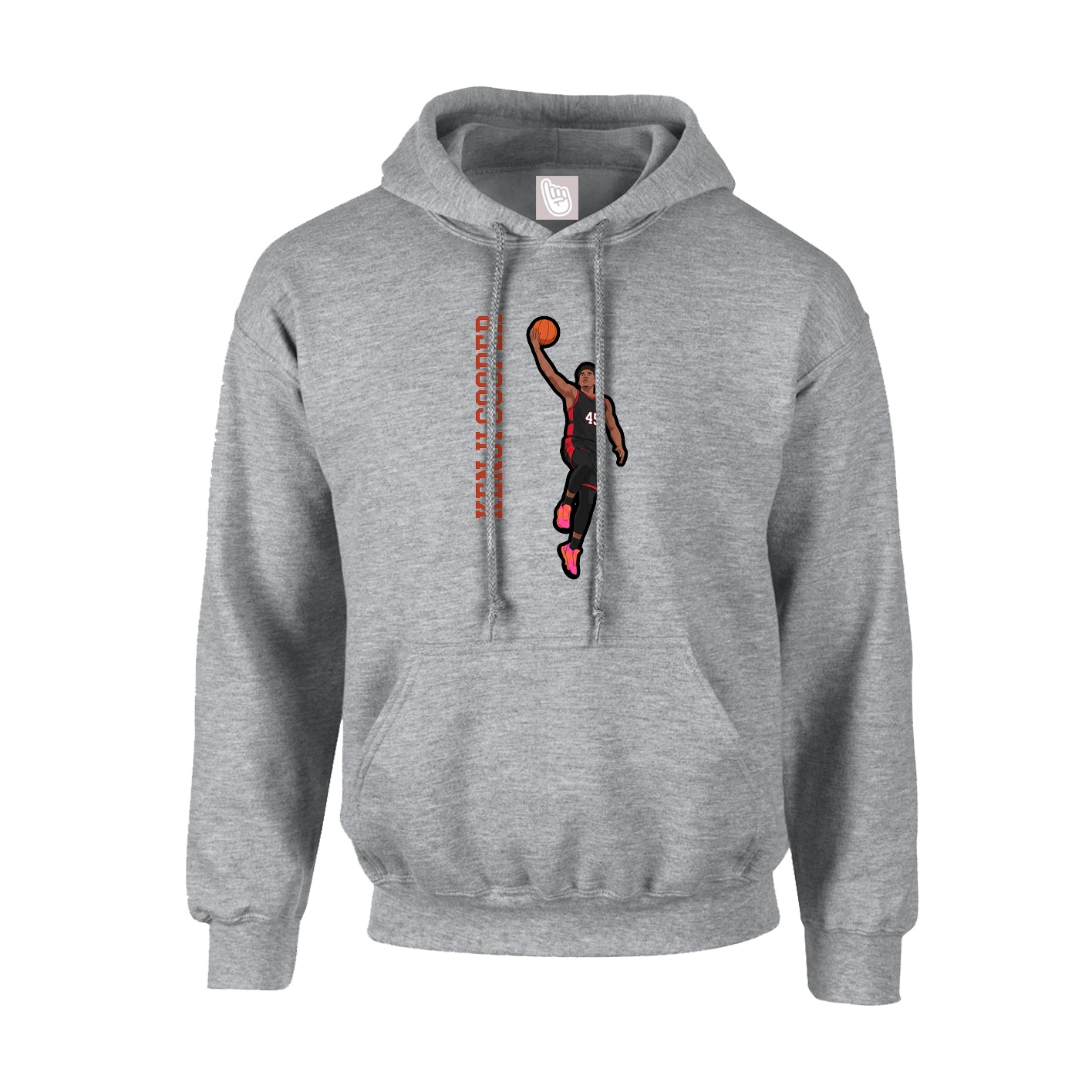 Hoodie — Name Vertical in Grey