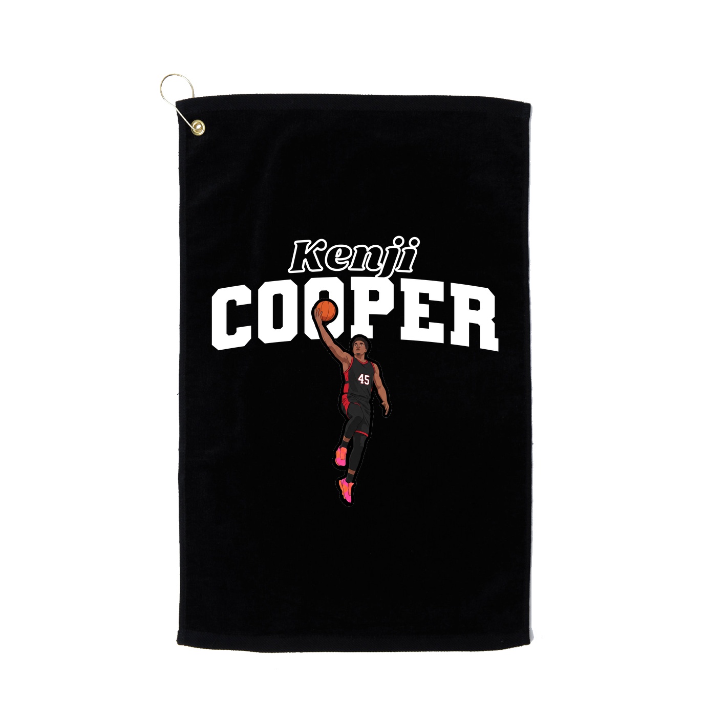 Golf Towel — Name Arch in Black