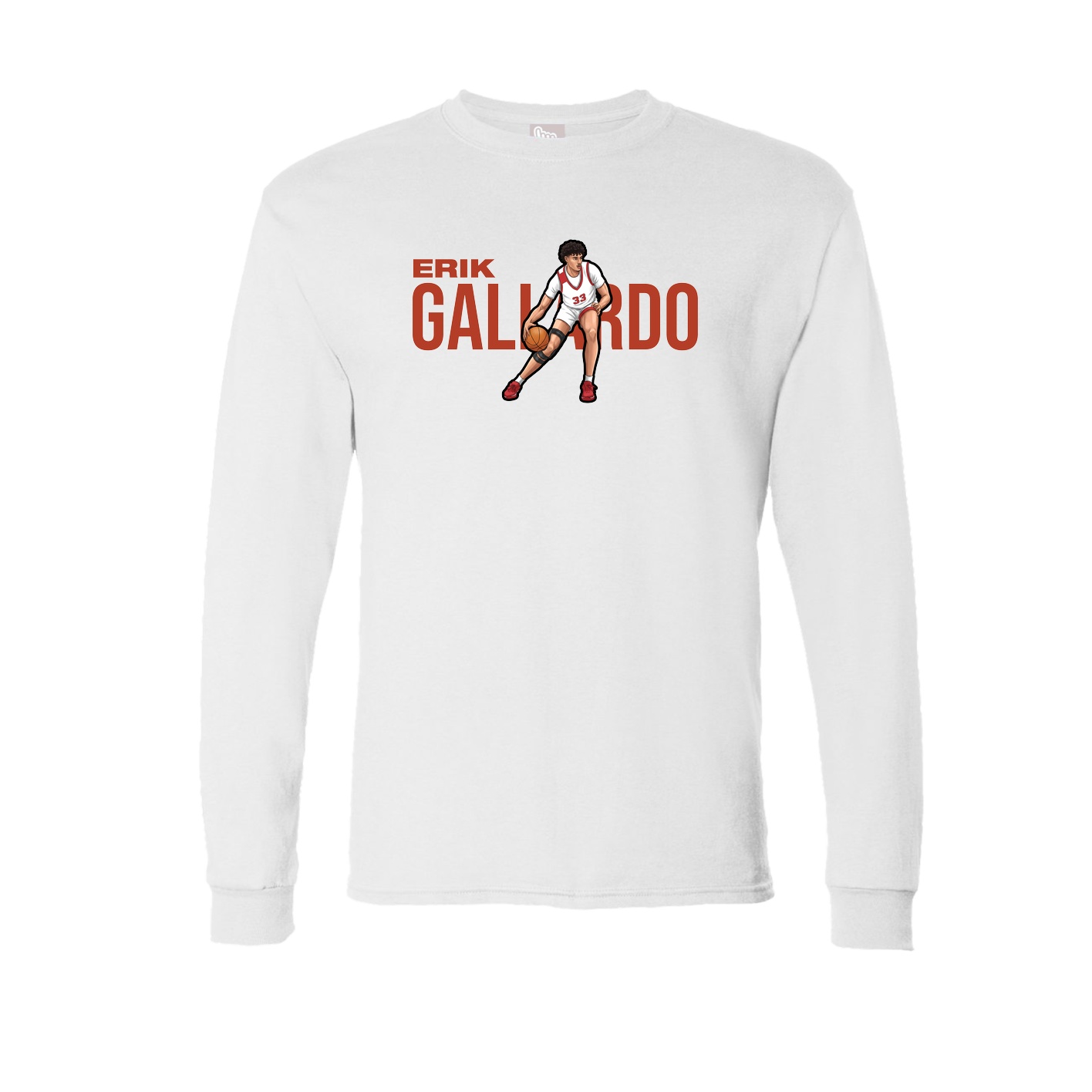 Long Sleeve Tee — Player Name in White