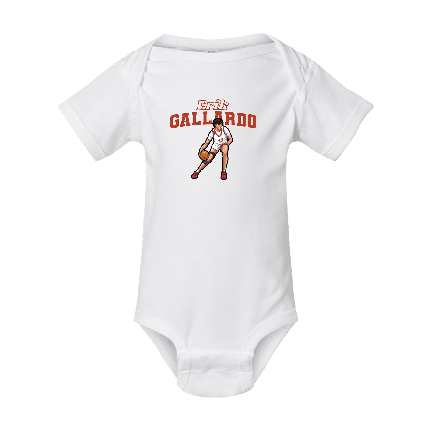Baby Onesie — Name Arch in White