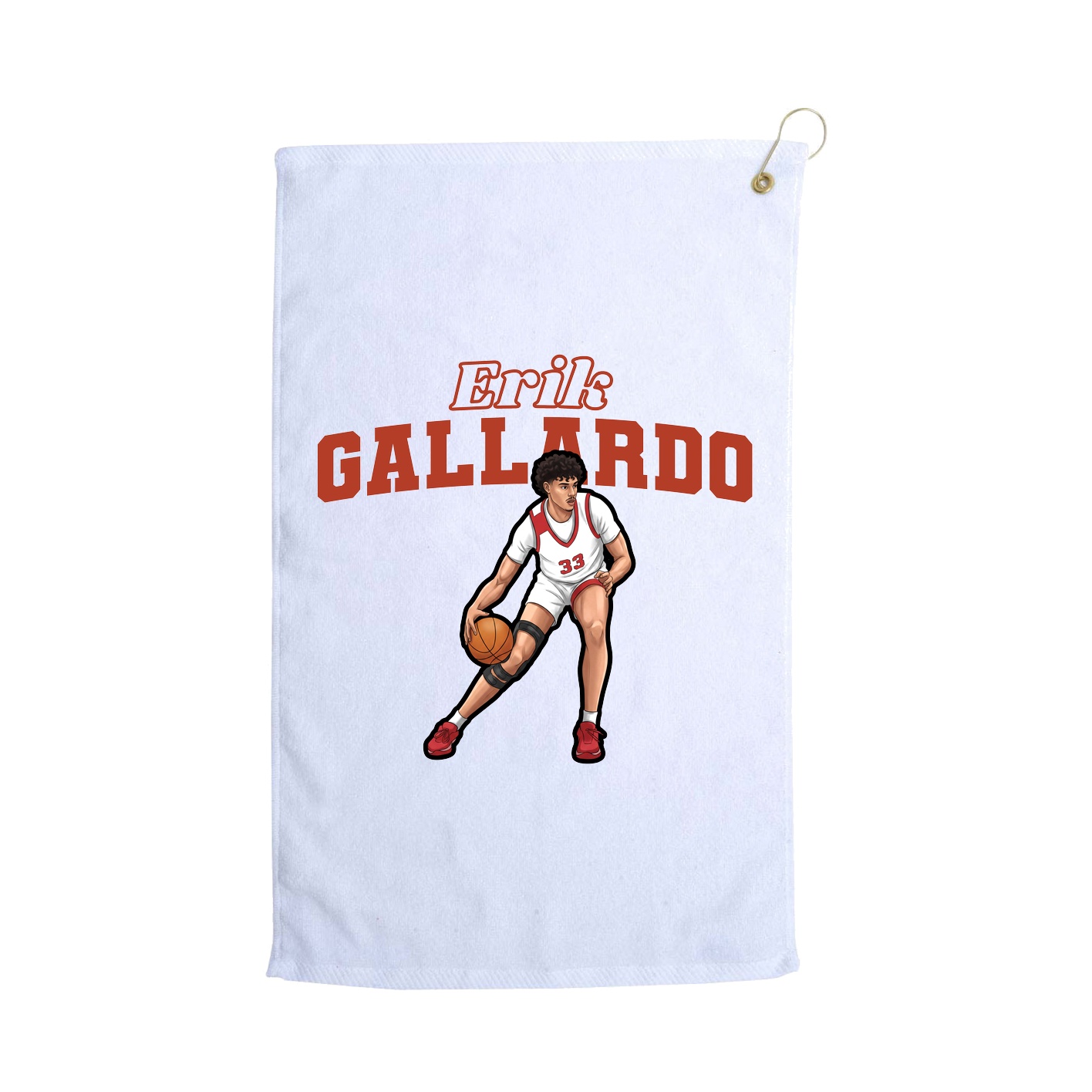 Golf Towel — Name Arch in White
