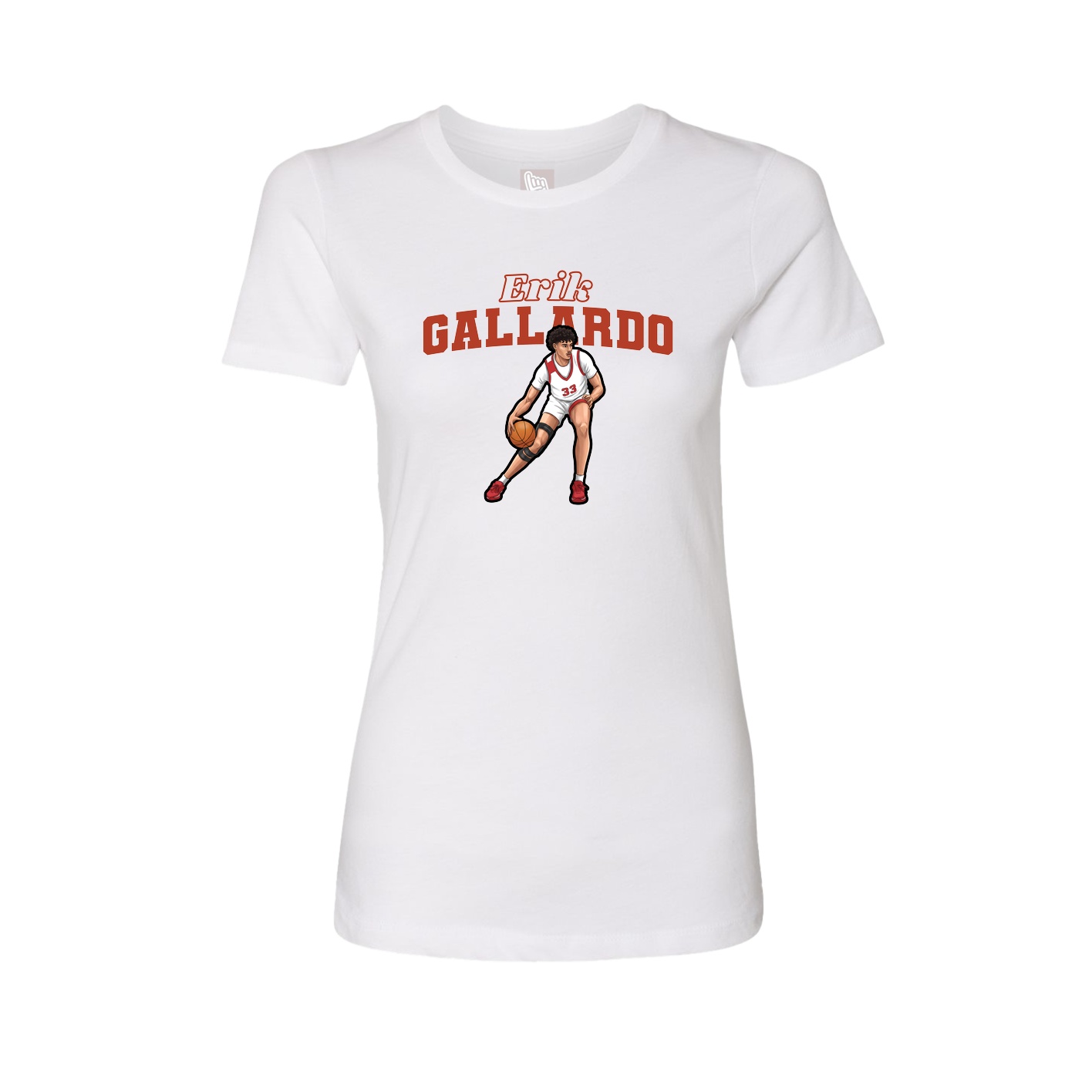 Fitted Women's Tee — Name Arch in White