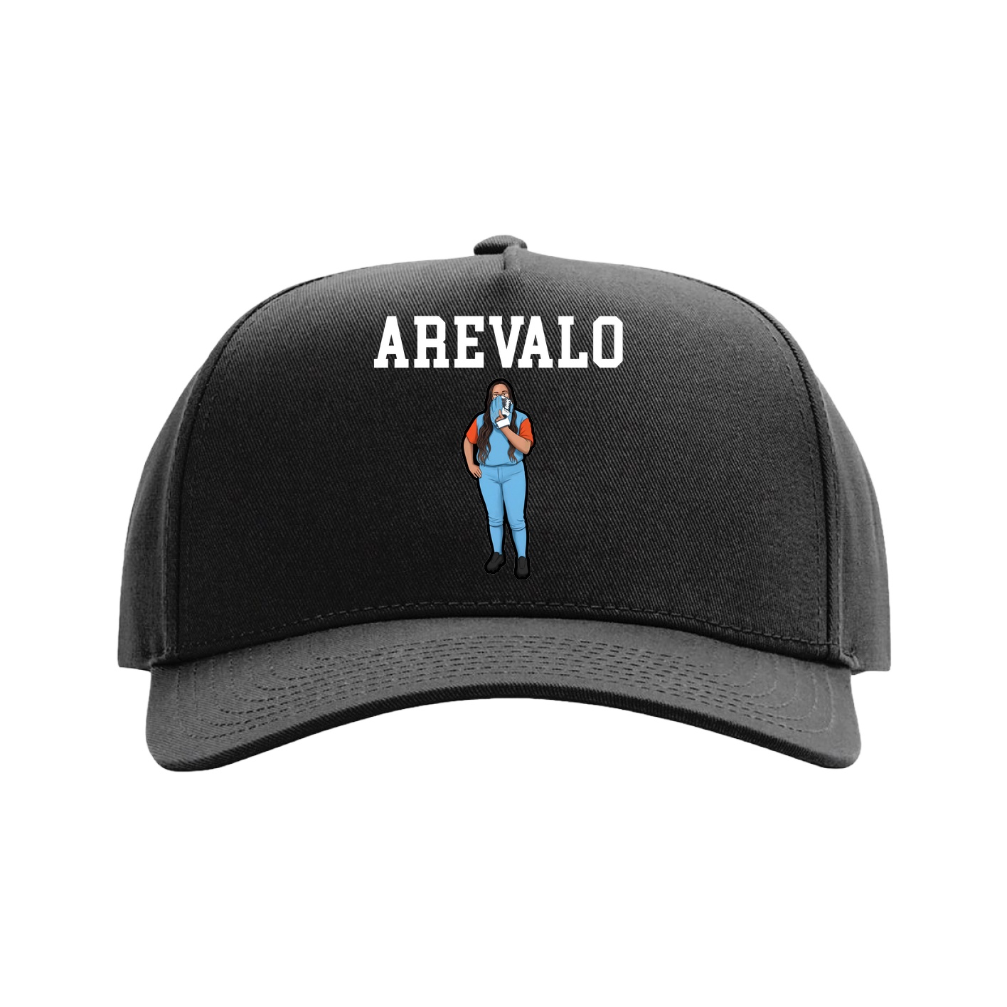 Full Fabric Five-Panel Champ Cap — Shirsey in Black