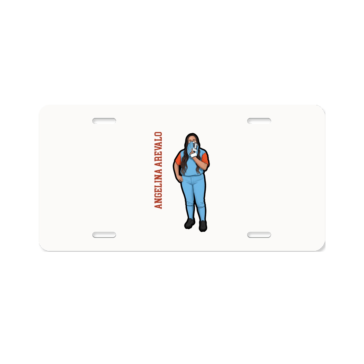 License Plate — Name Vertical in Classic