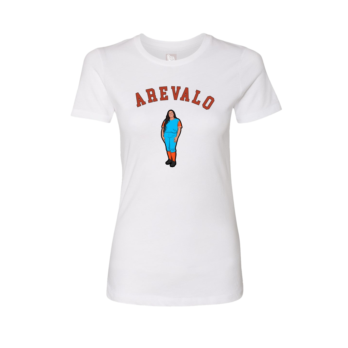 Fitted Women's Tee — Shirsey Arch in White