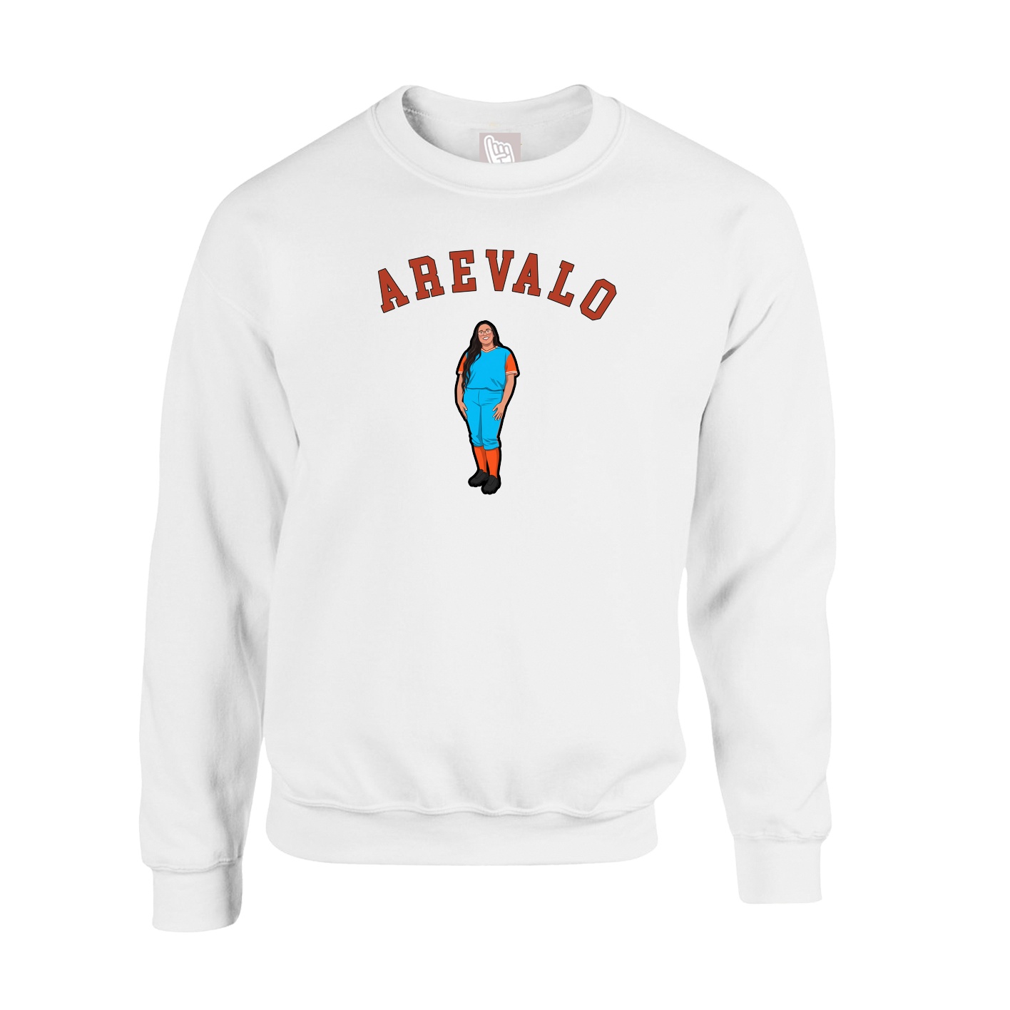 Fleece Crew — Shirsey Arch in White