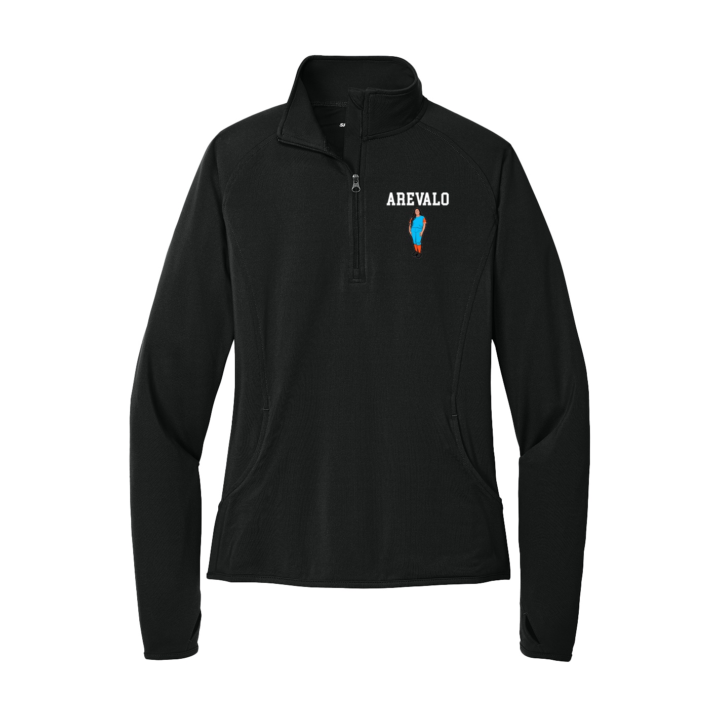 Women's Q-Zip Pullover — Shirsey in Black