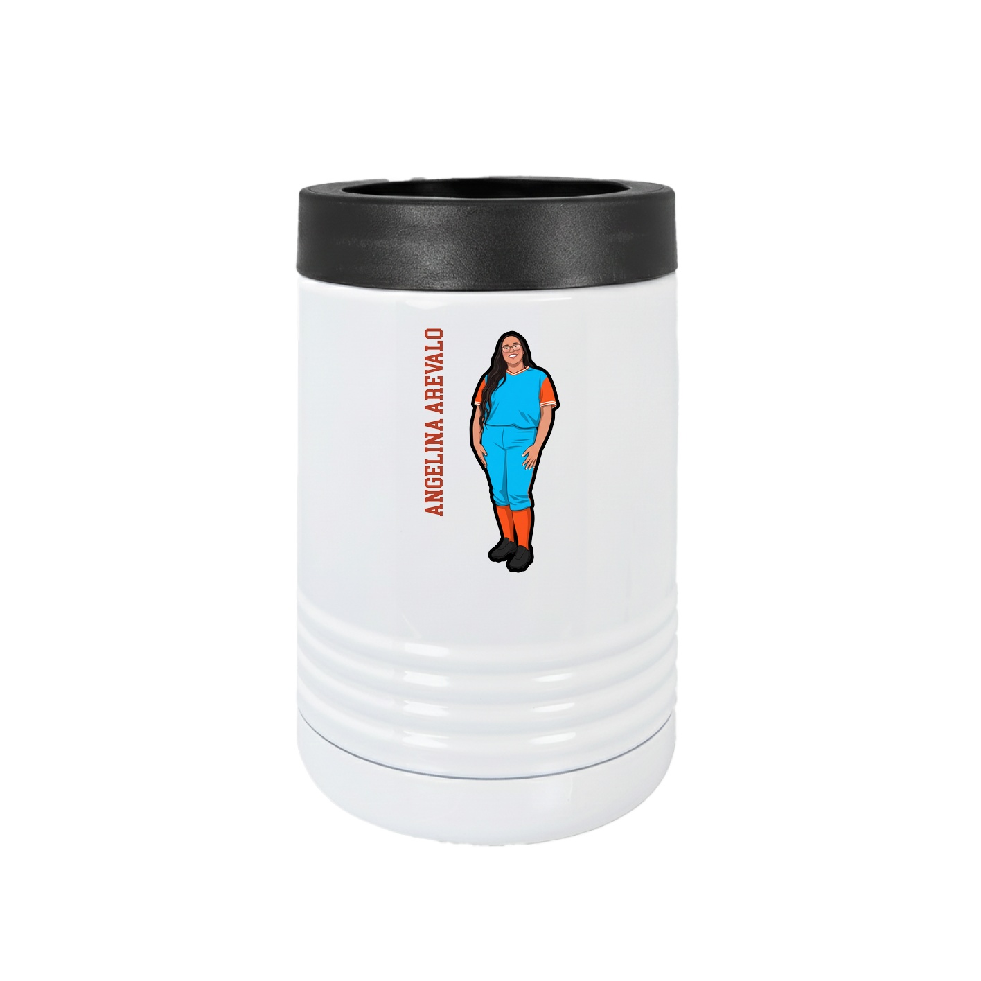 Beverage Holder — Name Vertical in White