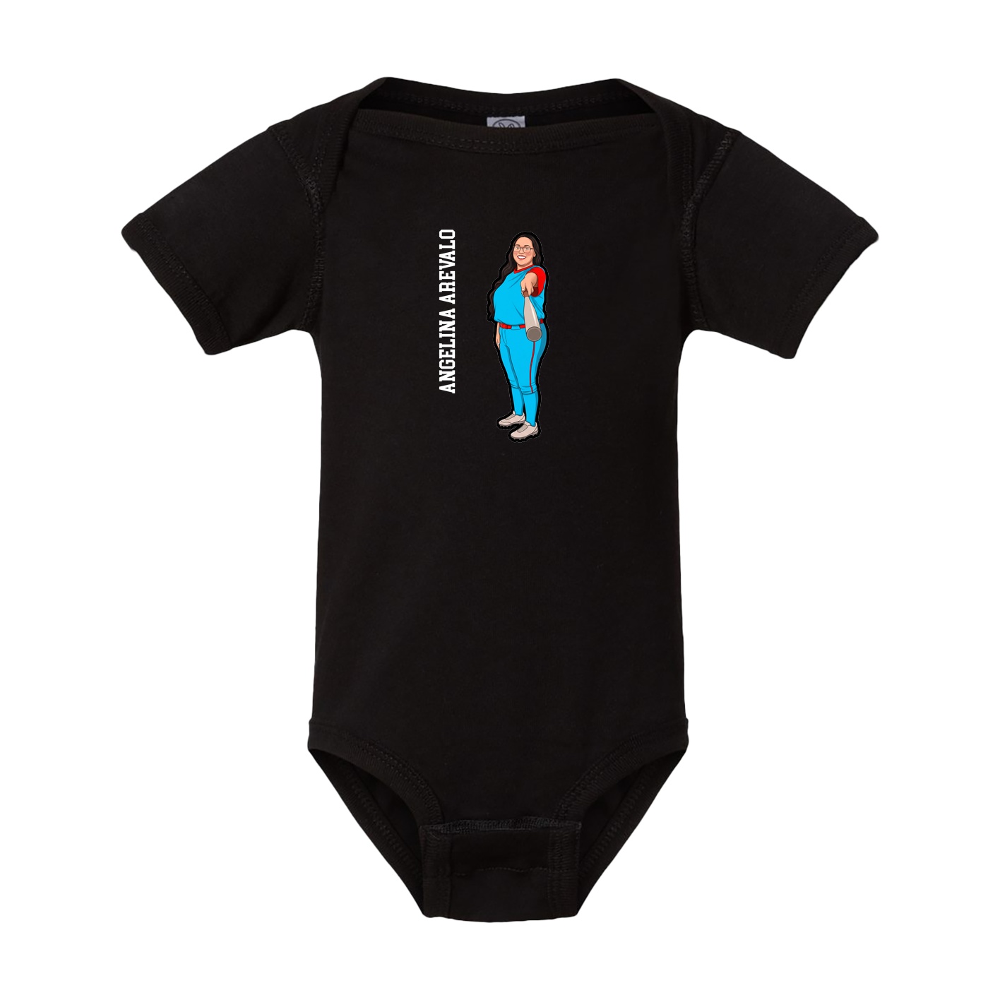 Baby Onesie — Name Vertical in Black