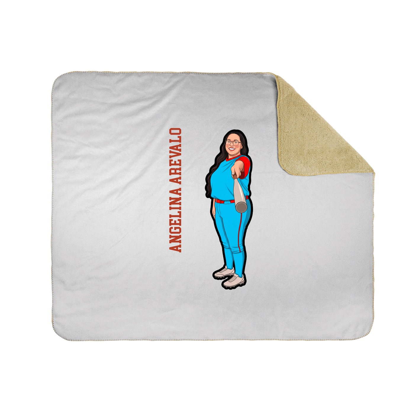 Throw Blanket — Name Vertical in White