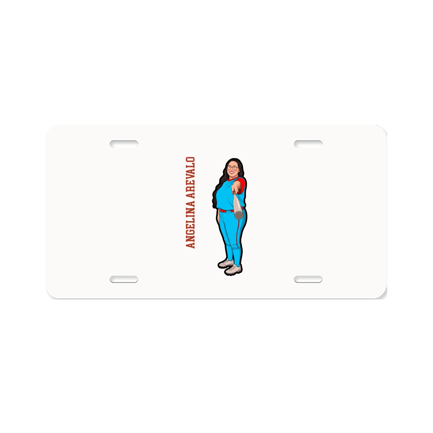 License Plate — Name Vertical in Classic
