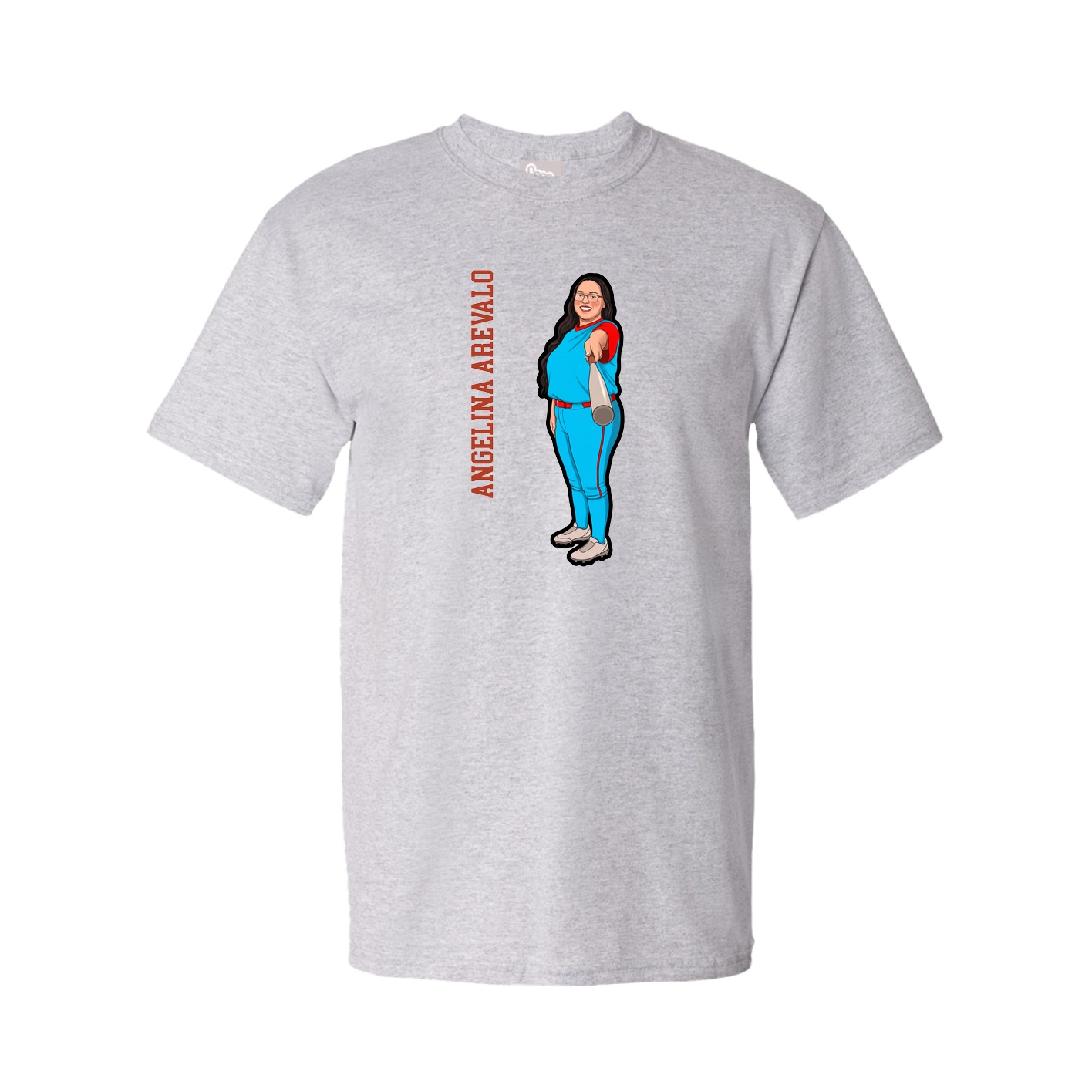 Youth Tee — Name Vertical in Grey