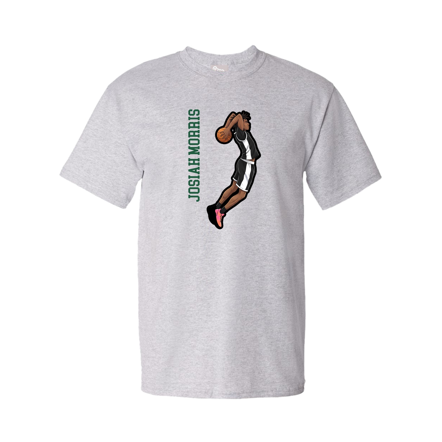 Tee — Name Vertical in Grey