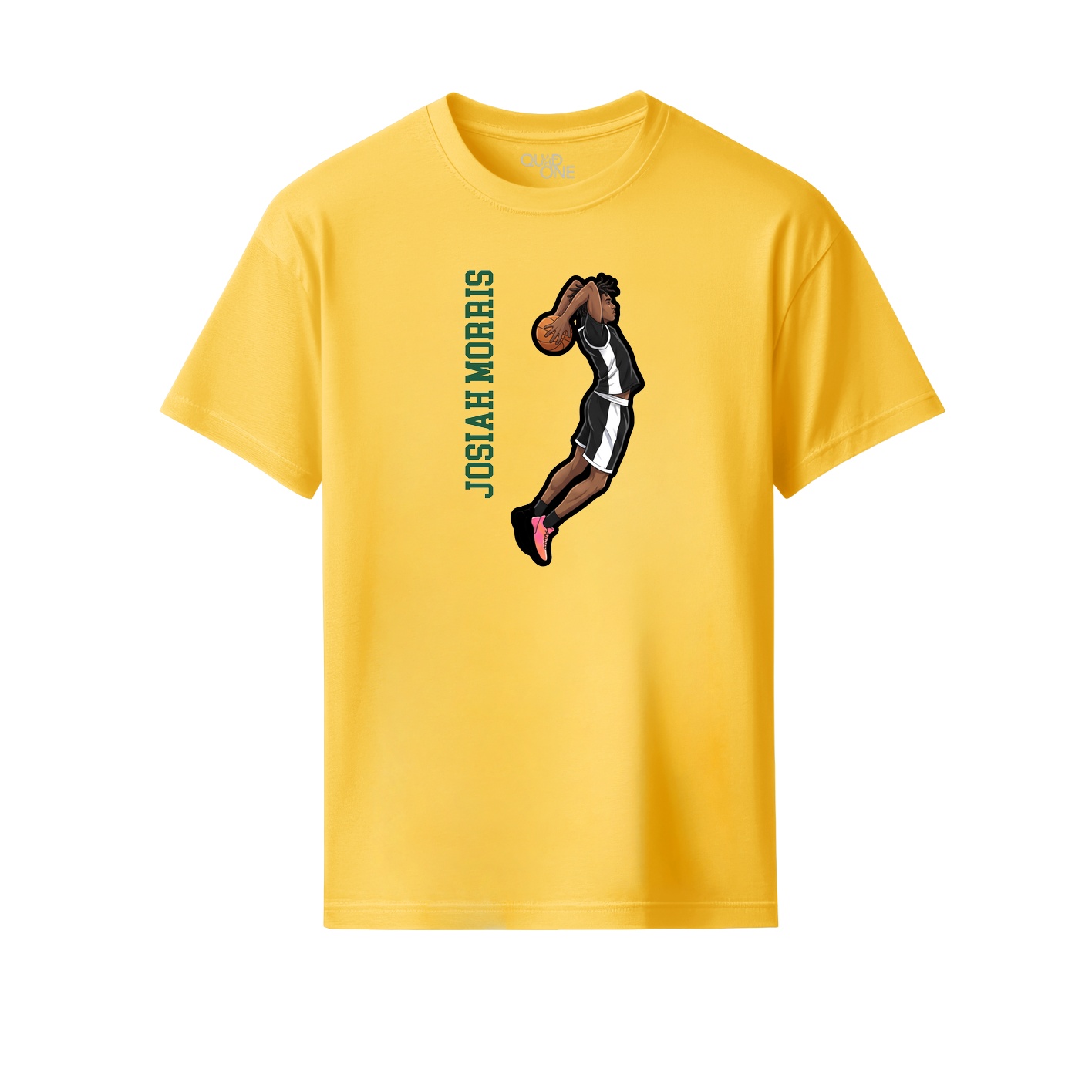 Youth Tee — Name Vertical in Yellow
