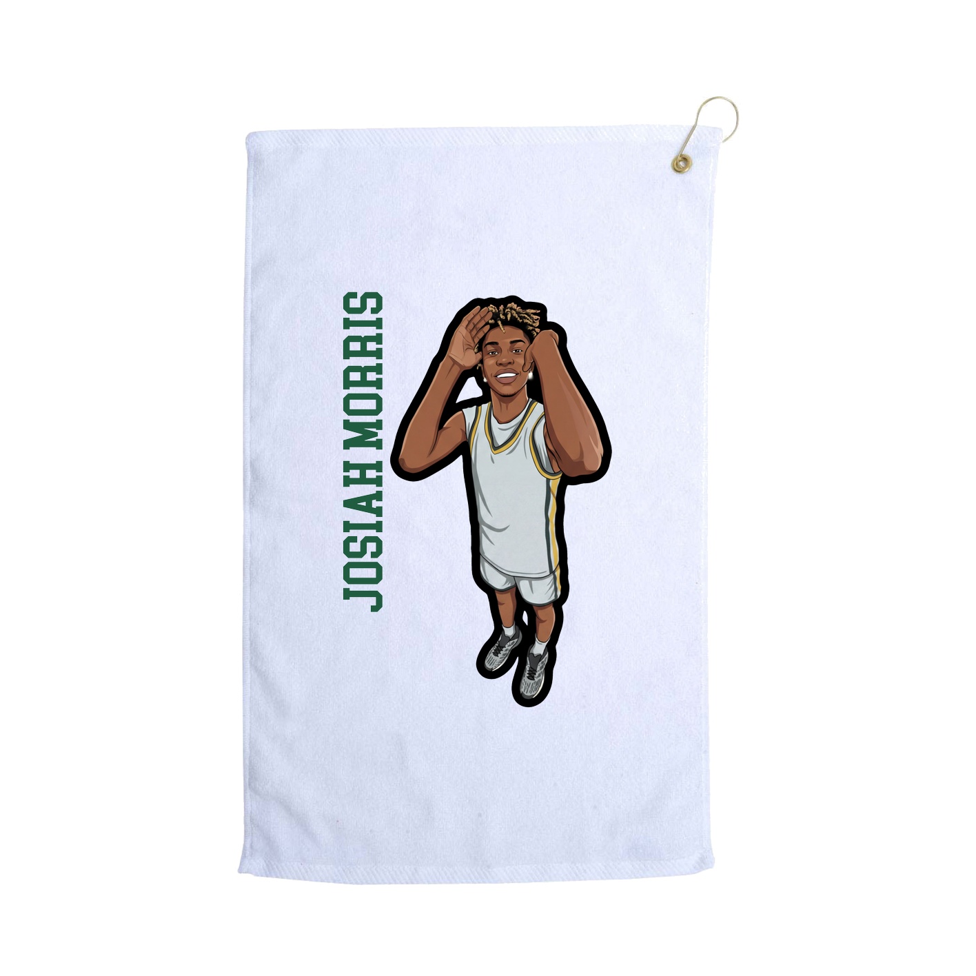 Golf Towel — Name Vertical in White