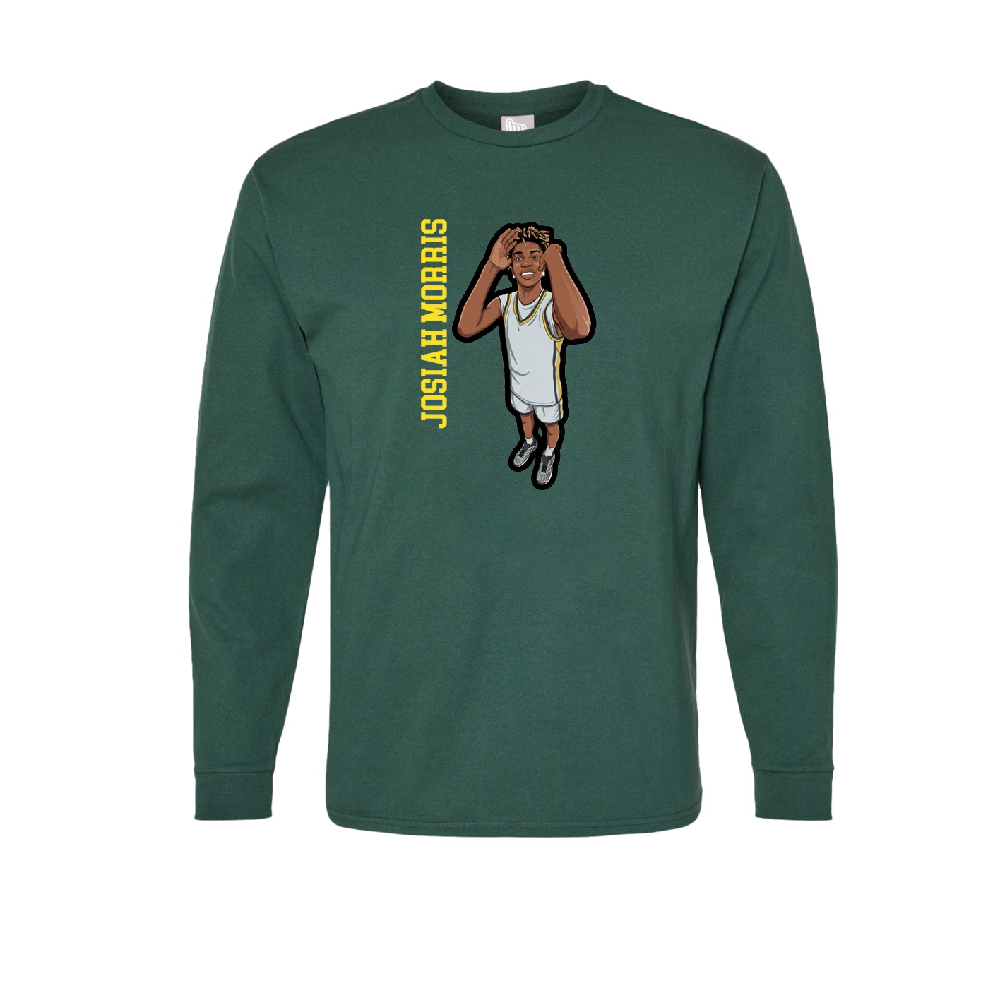 Long Sleeve Tee — Name Vertical in Green