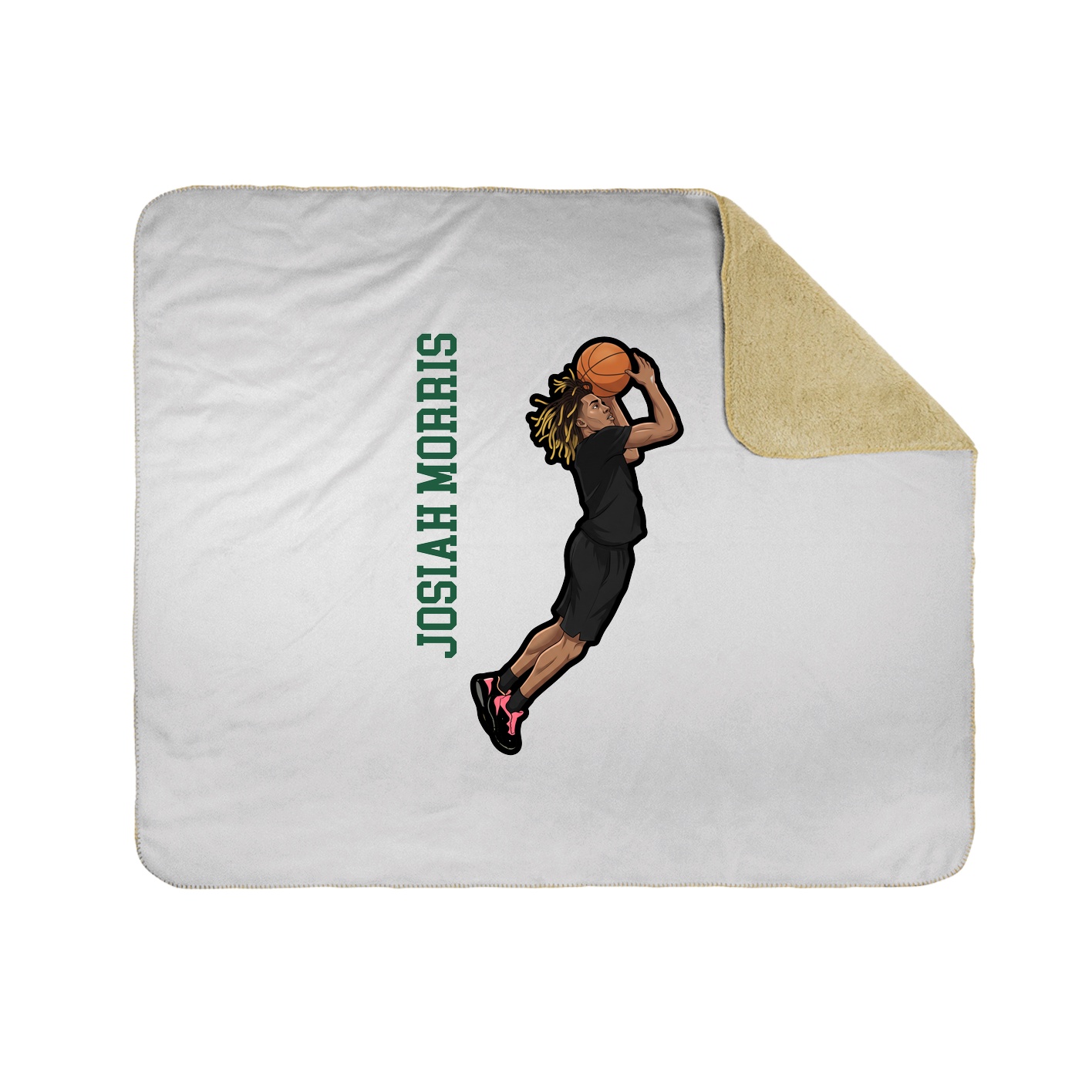 Throw Blanket — Name Vertical in White