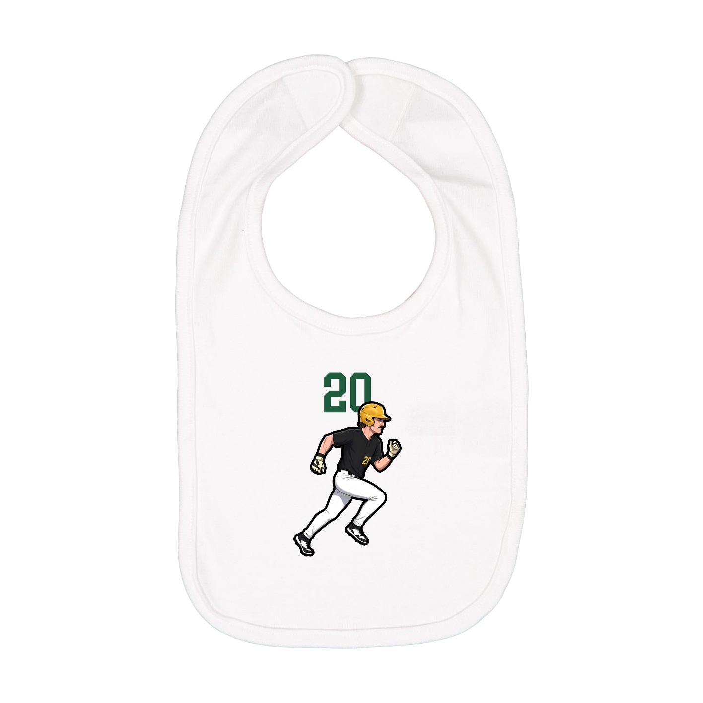 Infant Bib — Number Top in White