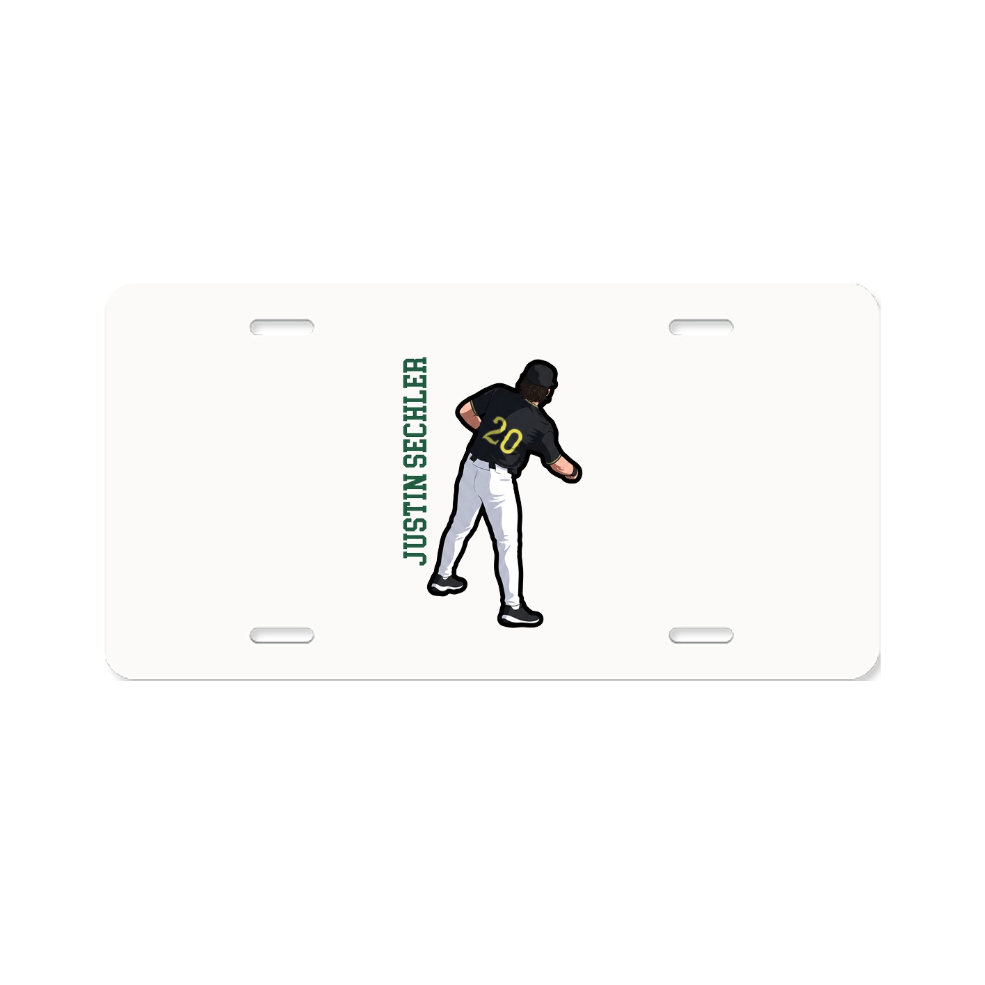 License Plate — Name Vertical in Classic