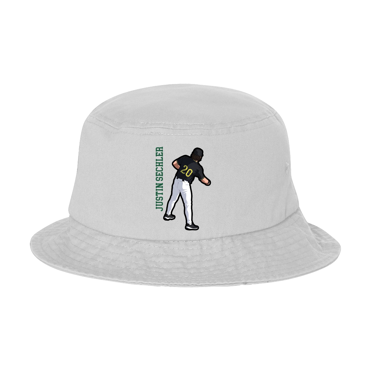 Bucket Cap — Name Vertical in White