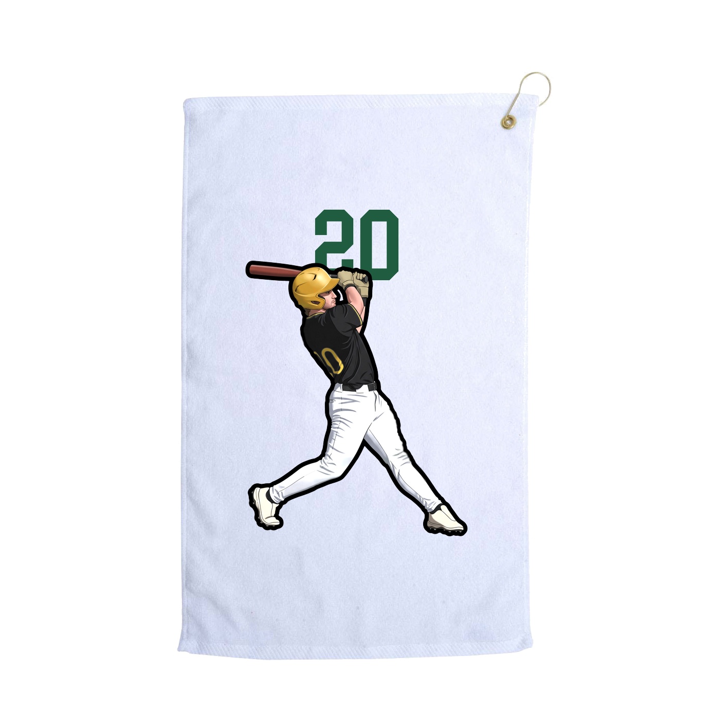Golf Towel — Number Top in White