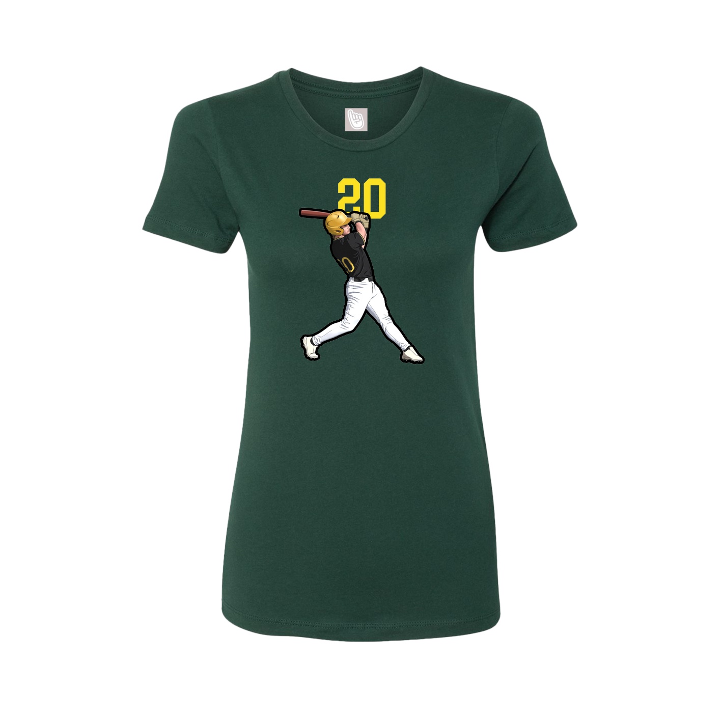 Fitted Women's Tee — Number Top in Green