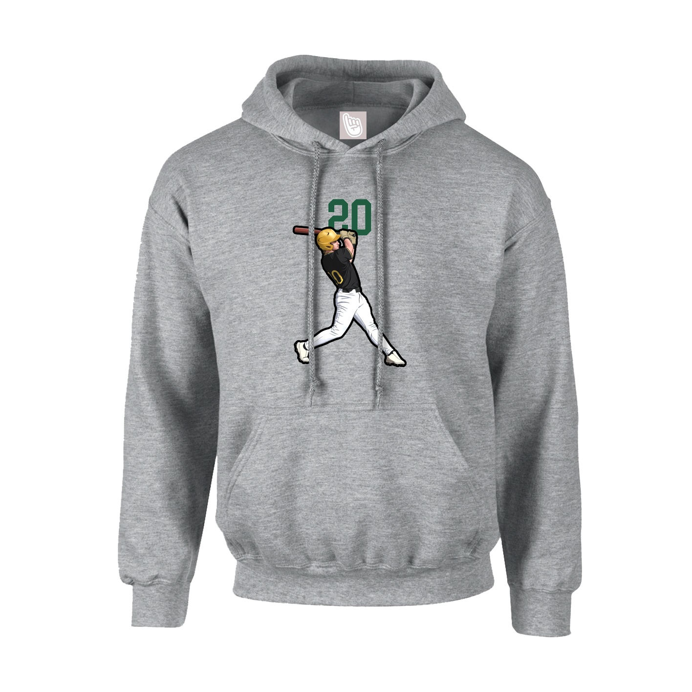 Youth Hoodie — Number Top in Grey