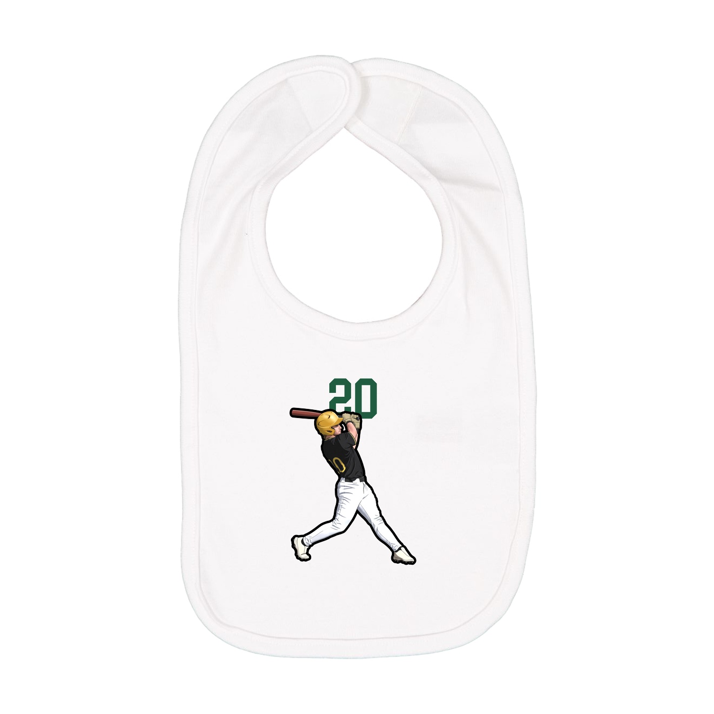 Infant Bib — Number Top in White