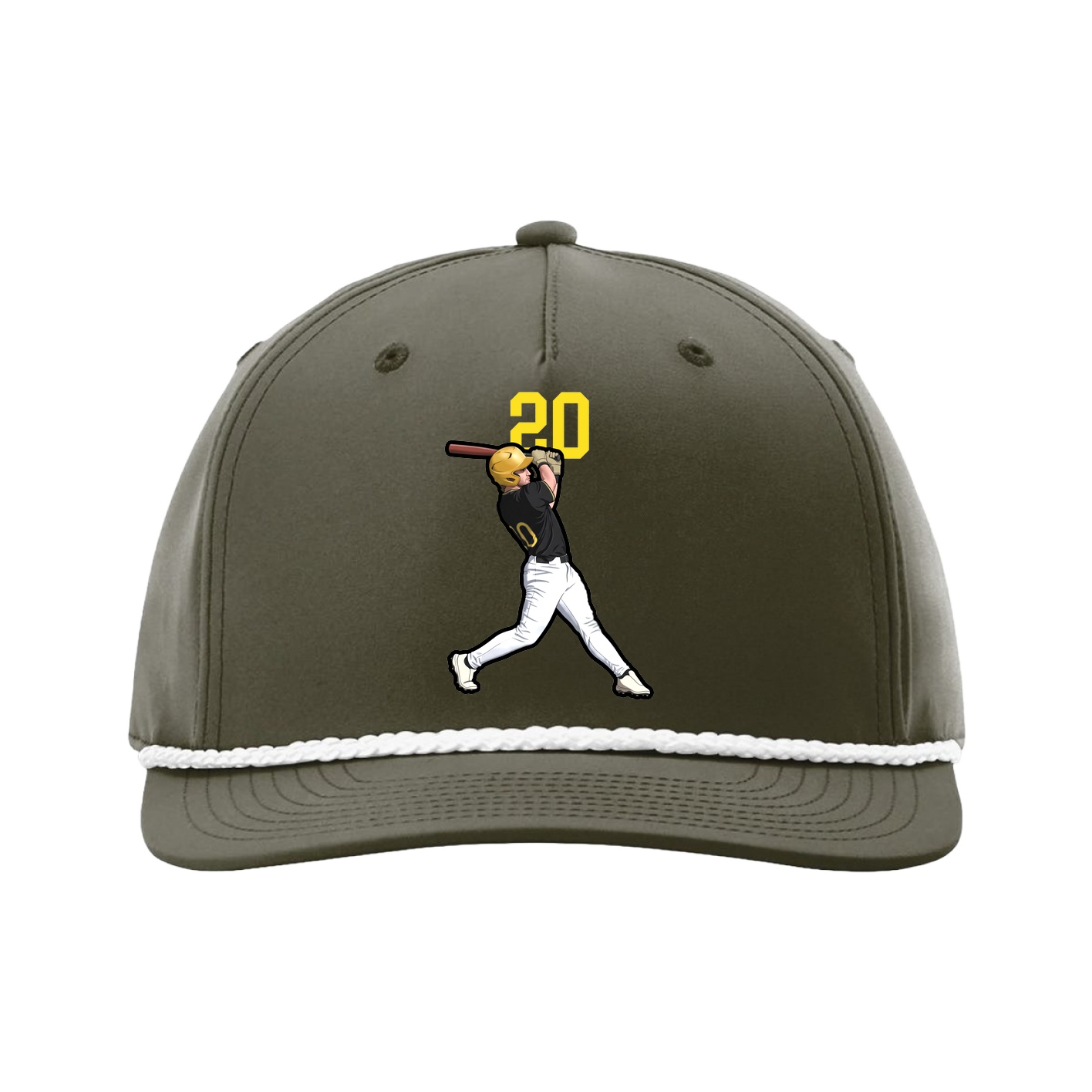 Five-Panel Classic Rope Cap — Number Top in Green