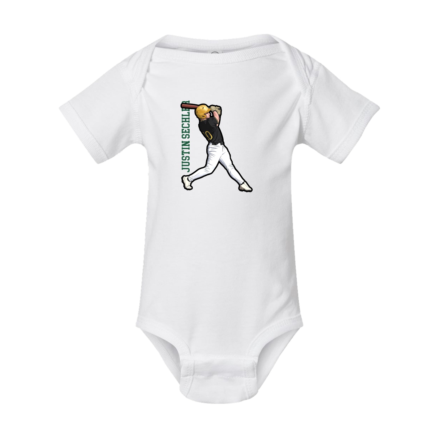 Baby Onesie — Name Vertical in White