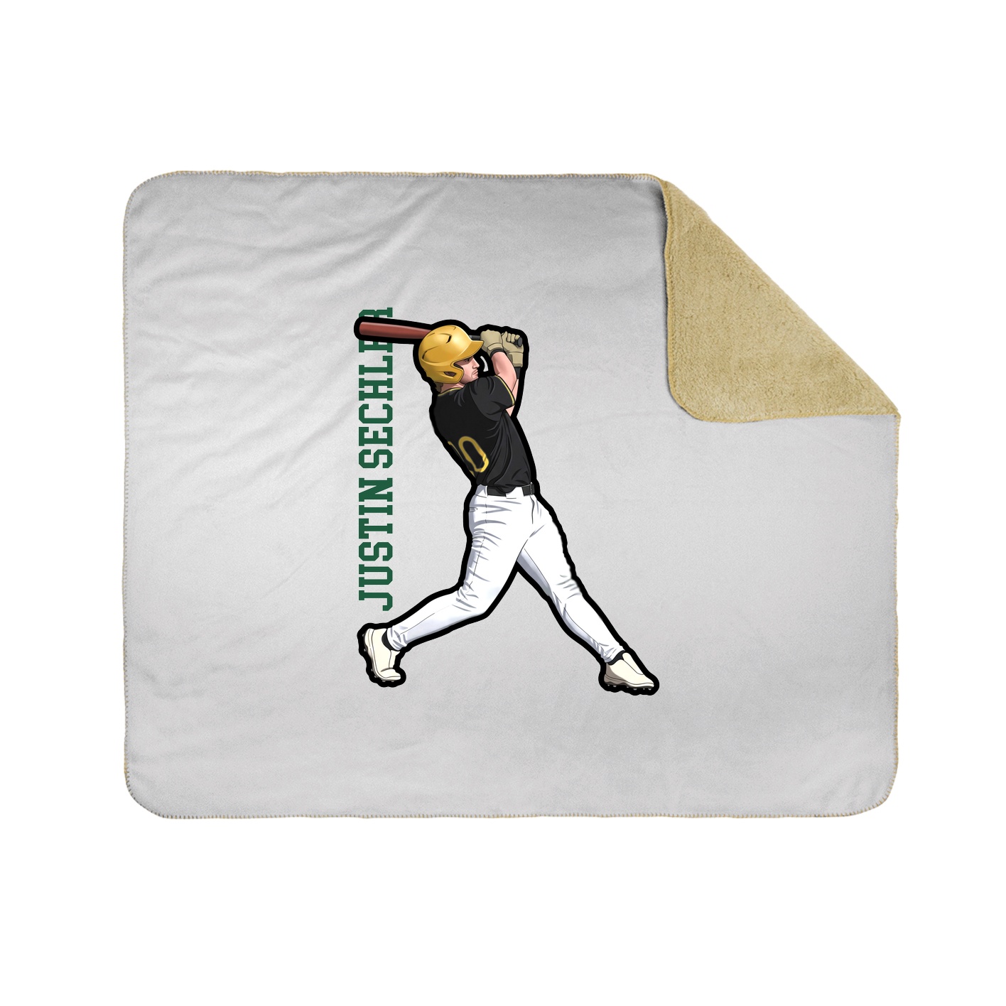 Throw Blanket — Name Vertical in White