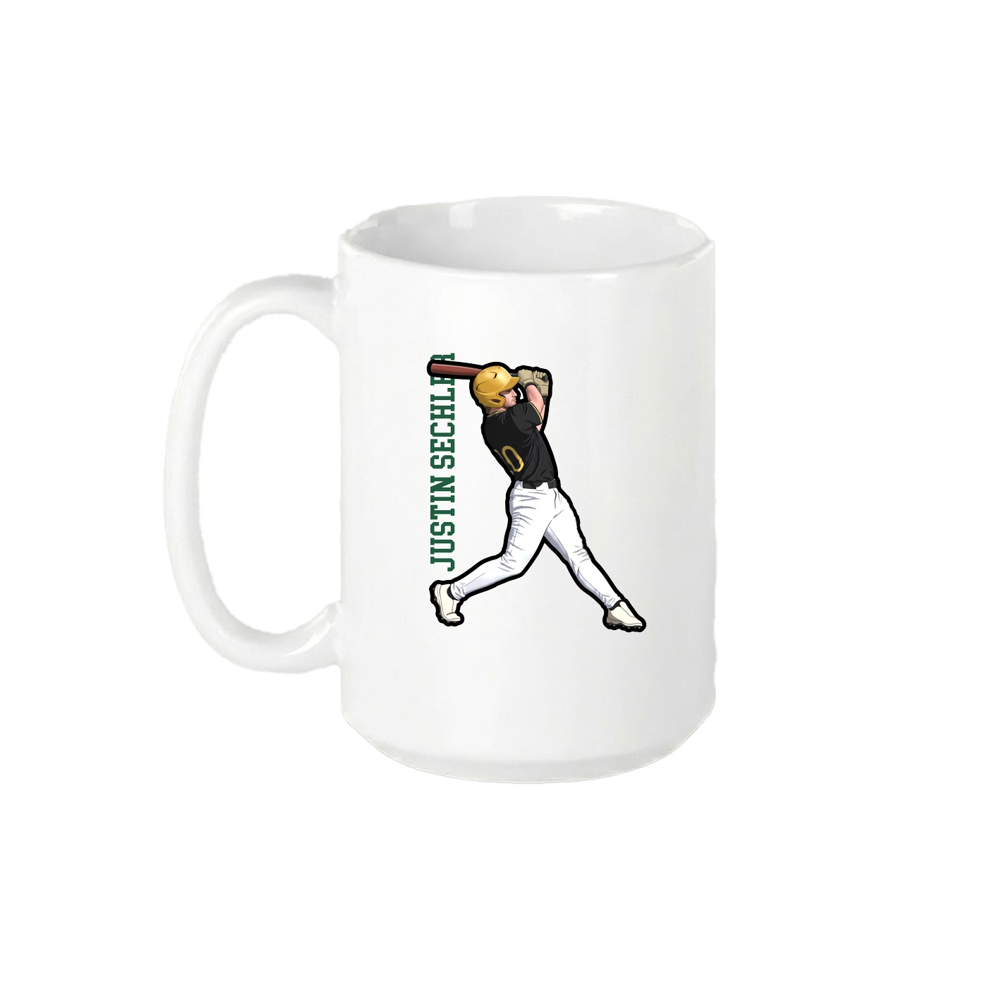 15oz Coffee Mug — Name Vertical in White