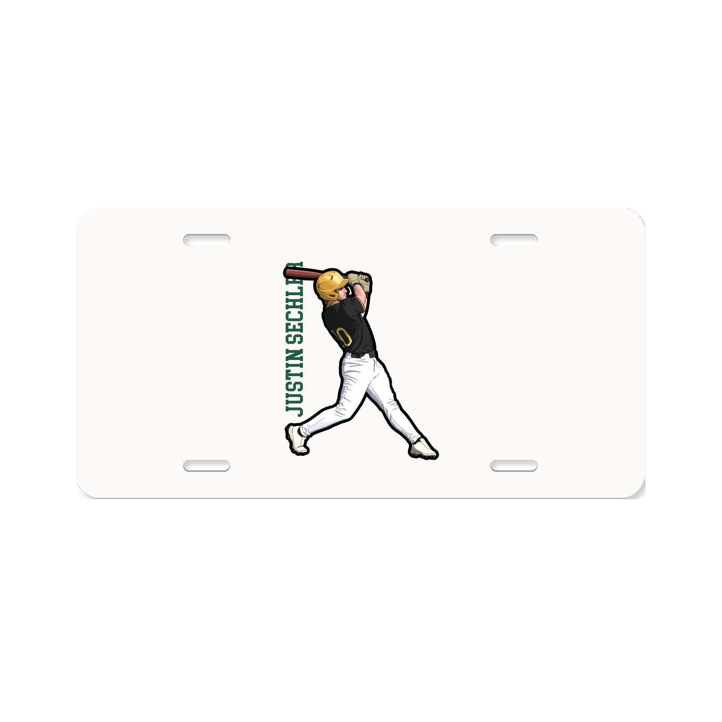 License Plate — Name Vertical in Classic