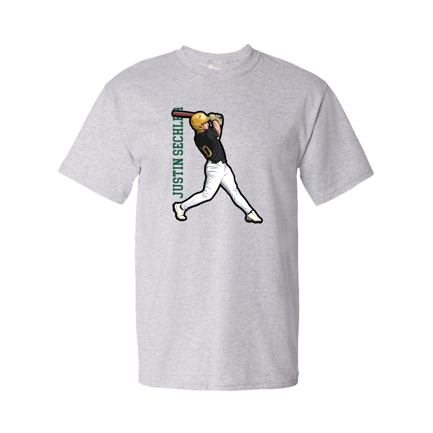 Youth Tee — Name Vertical in Grey