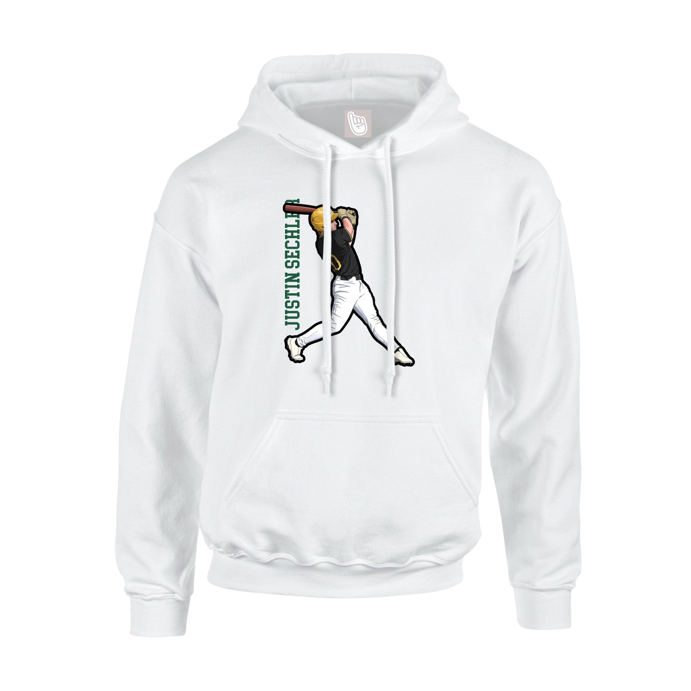 Youth Hoodie — Name Vertical in White