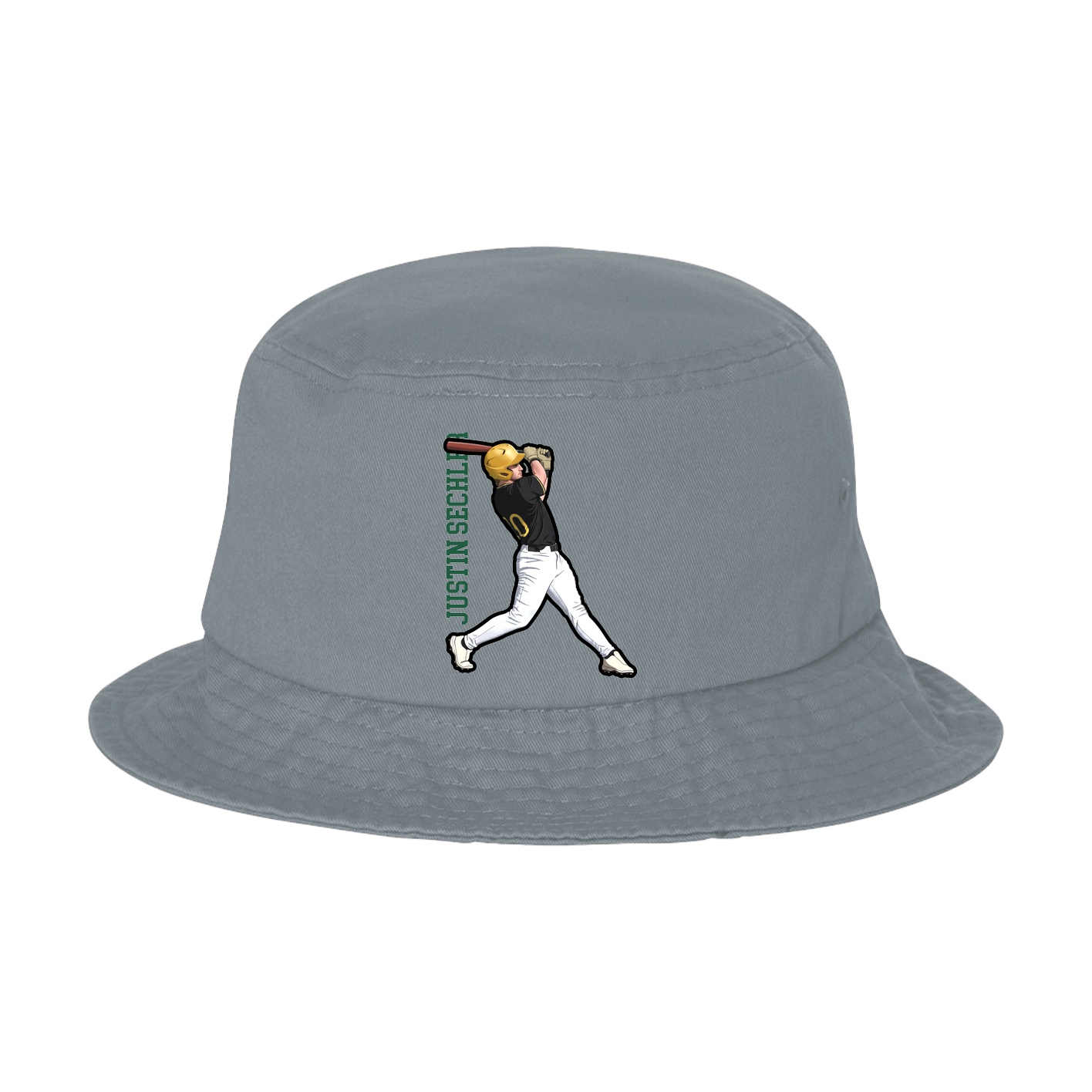Bucket Cap — Name Vertical in Grey