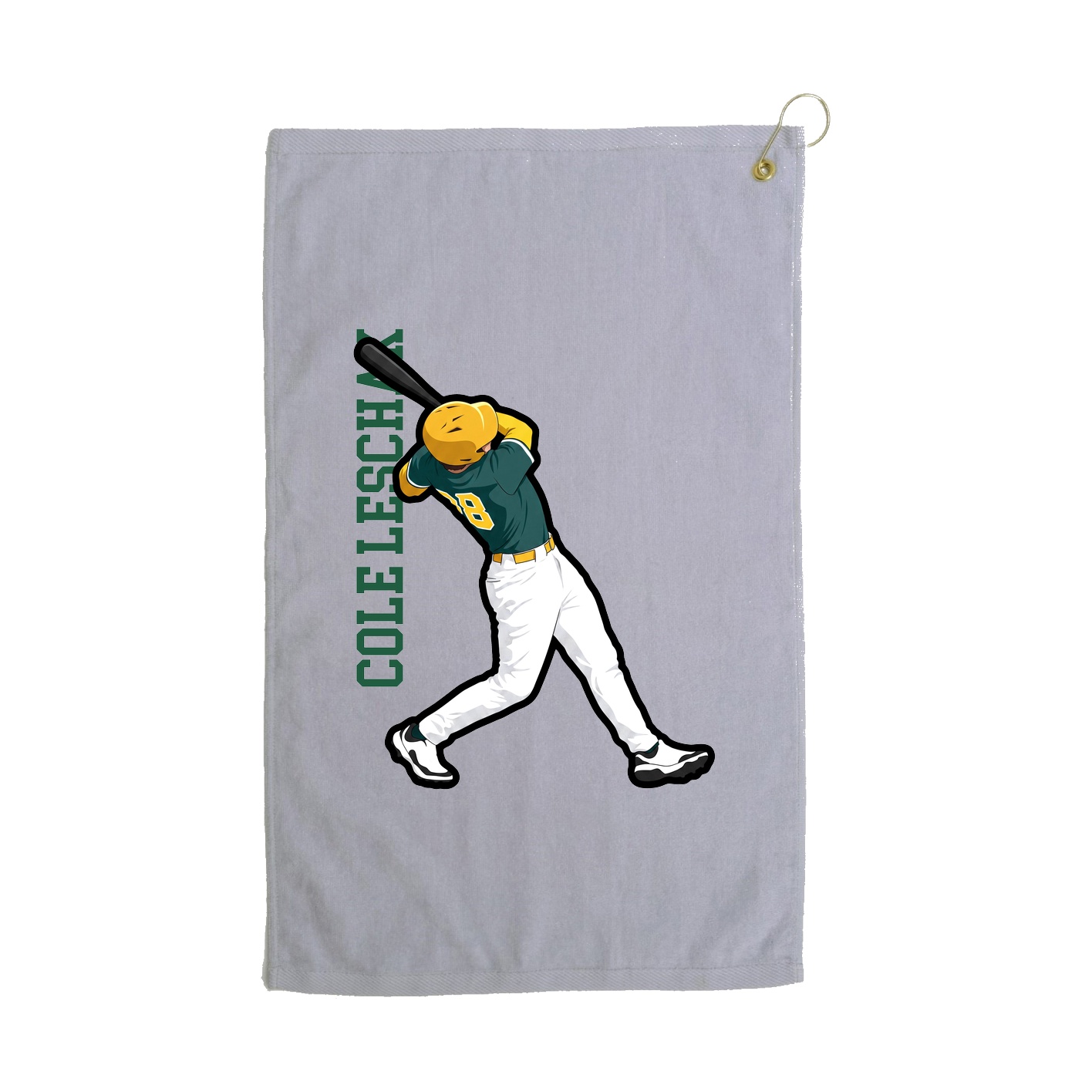 Golf Towel — Name Vertical in Grey