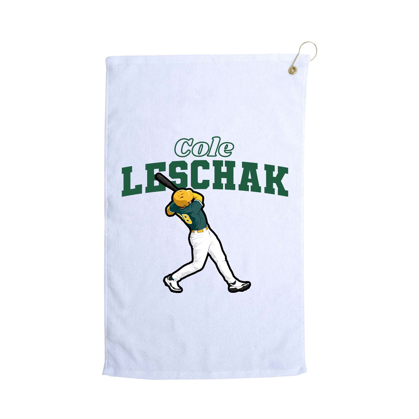 Golf Towel — Name Arch in White