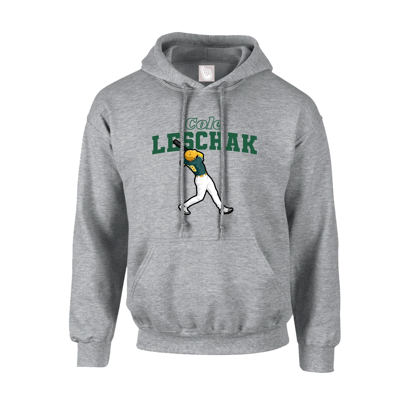 Youth Hoodie — Name Arch in Grey