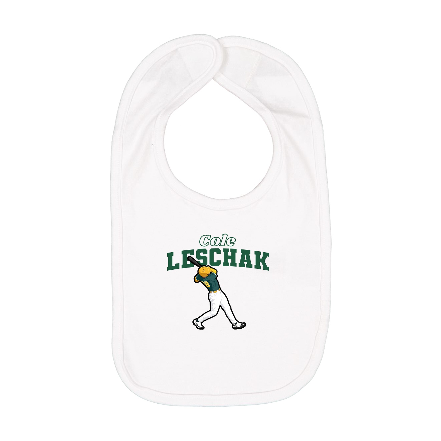 Infant Bib — Name Arch in White