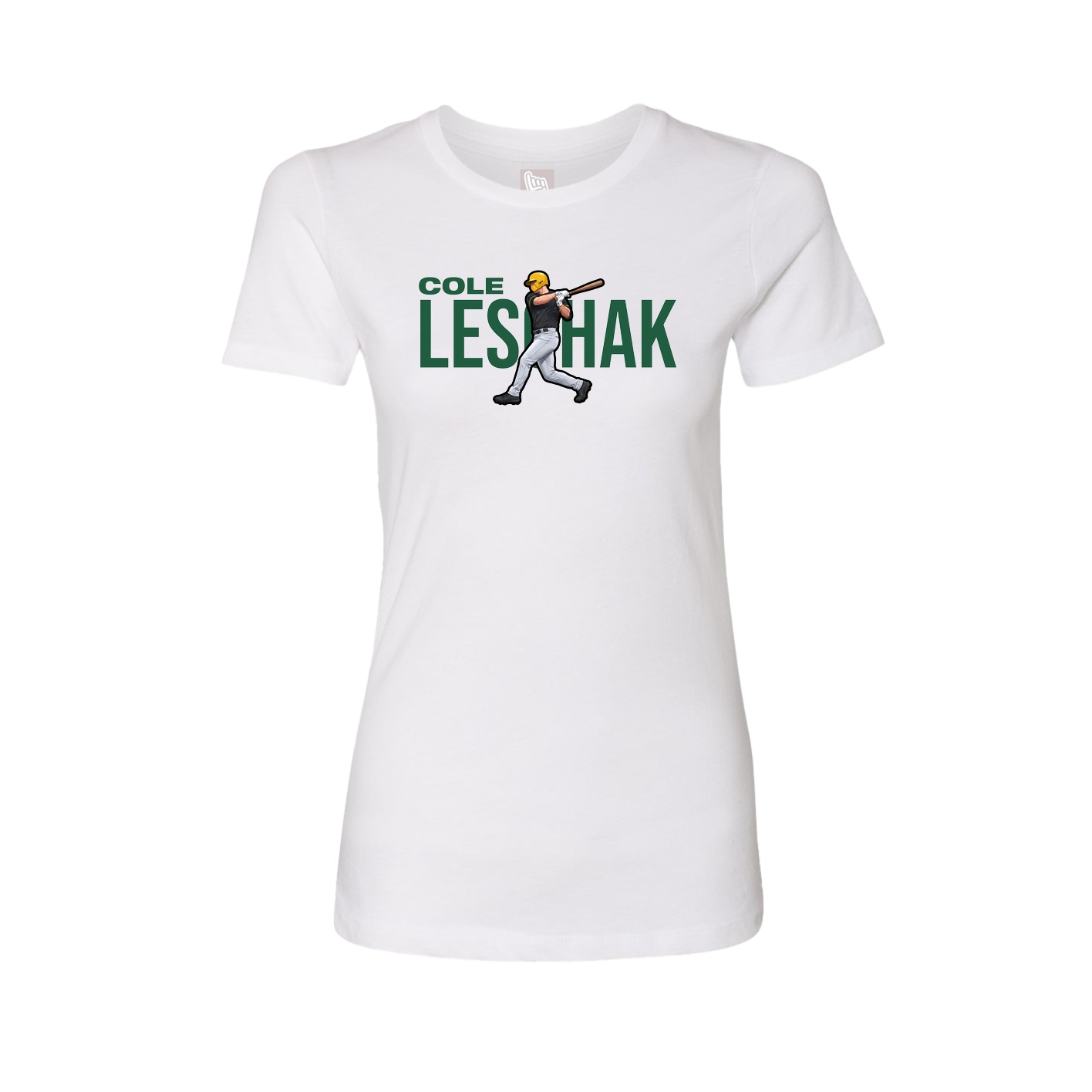Fitted Women's Tee — Player Name in White