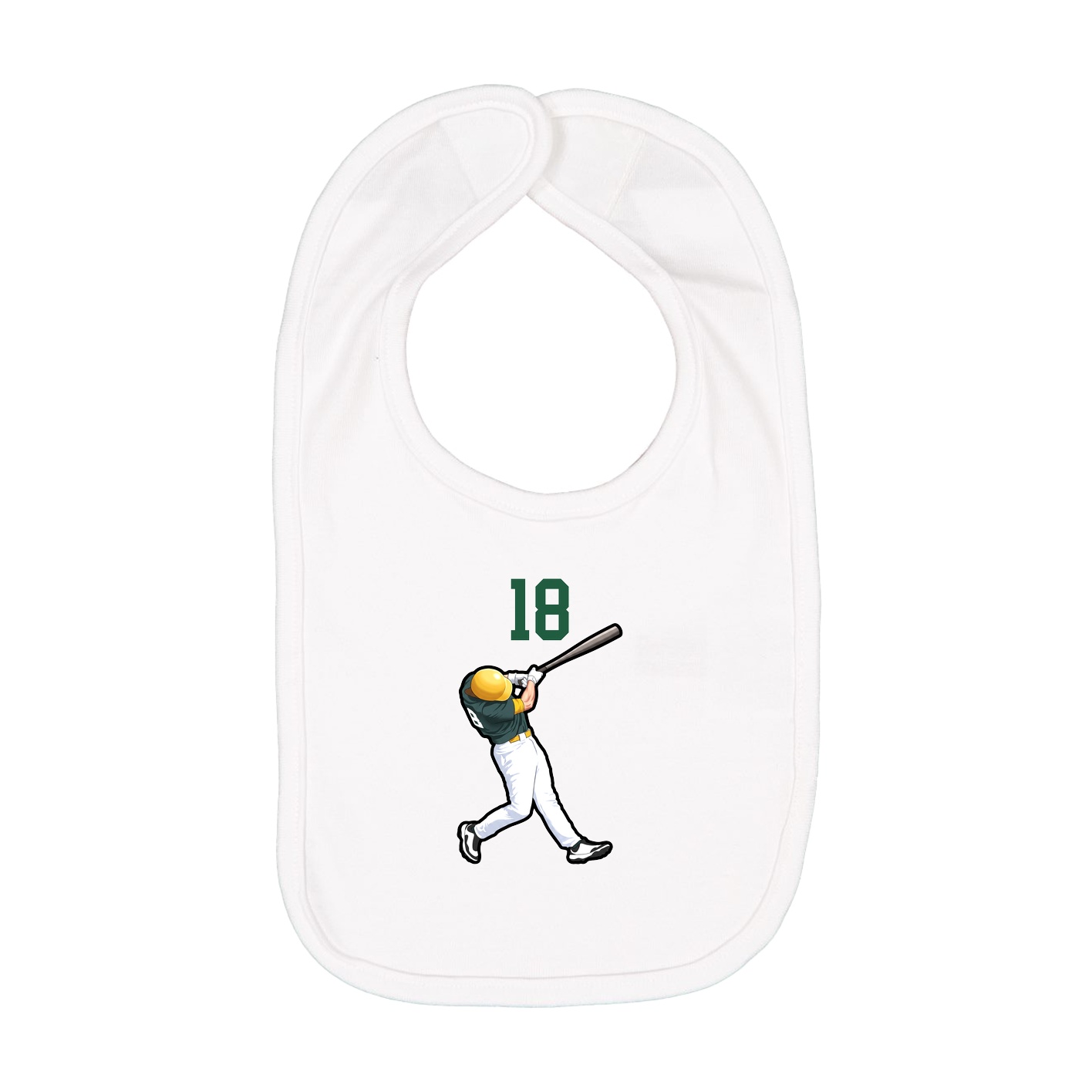Infant Bib — Number Top in White