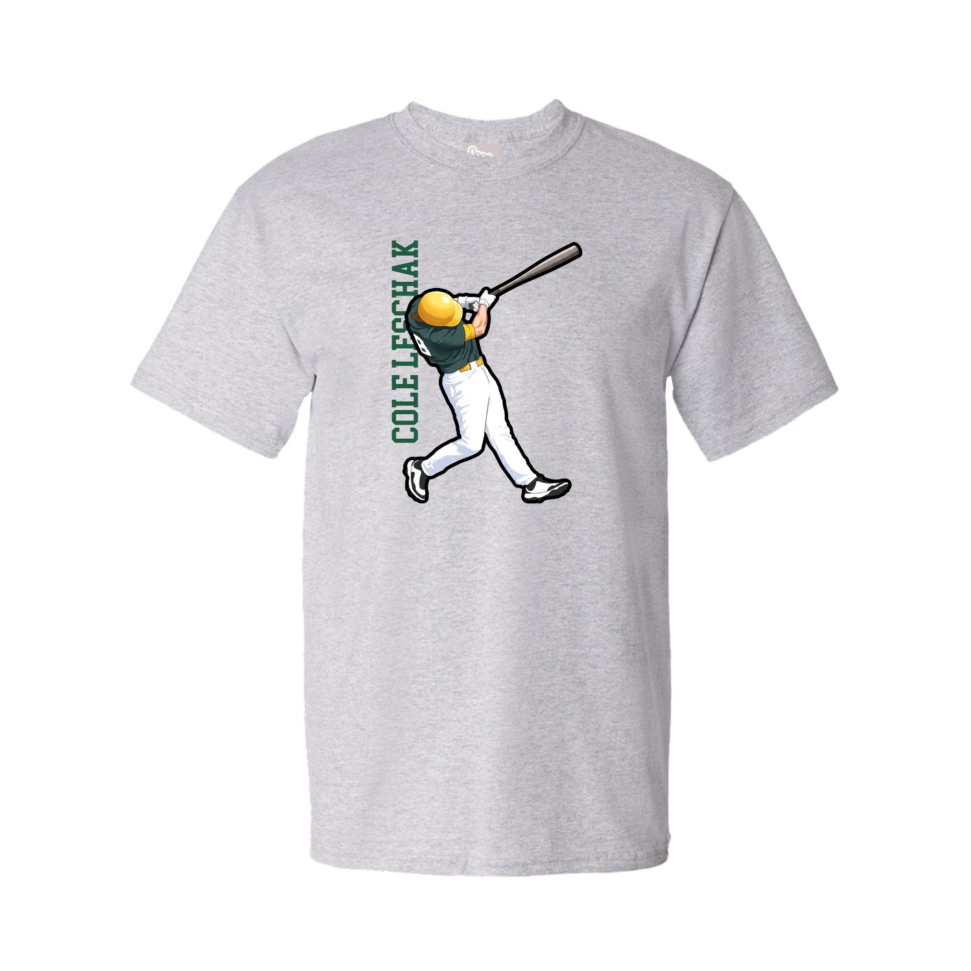 Youth Tee — Name Vertical in Grey