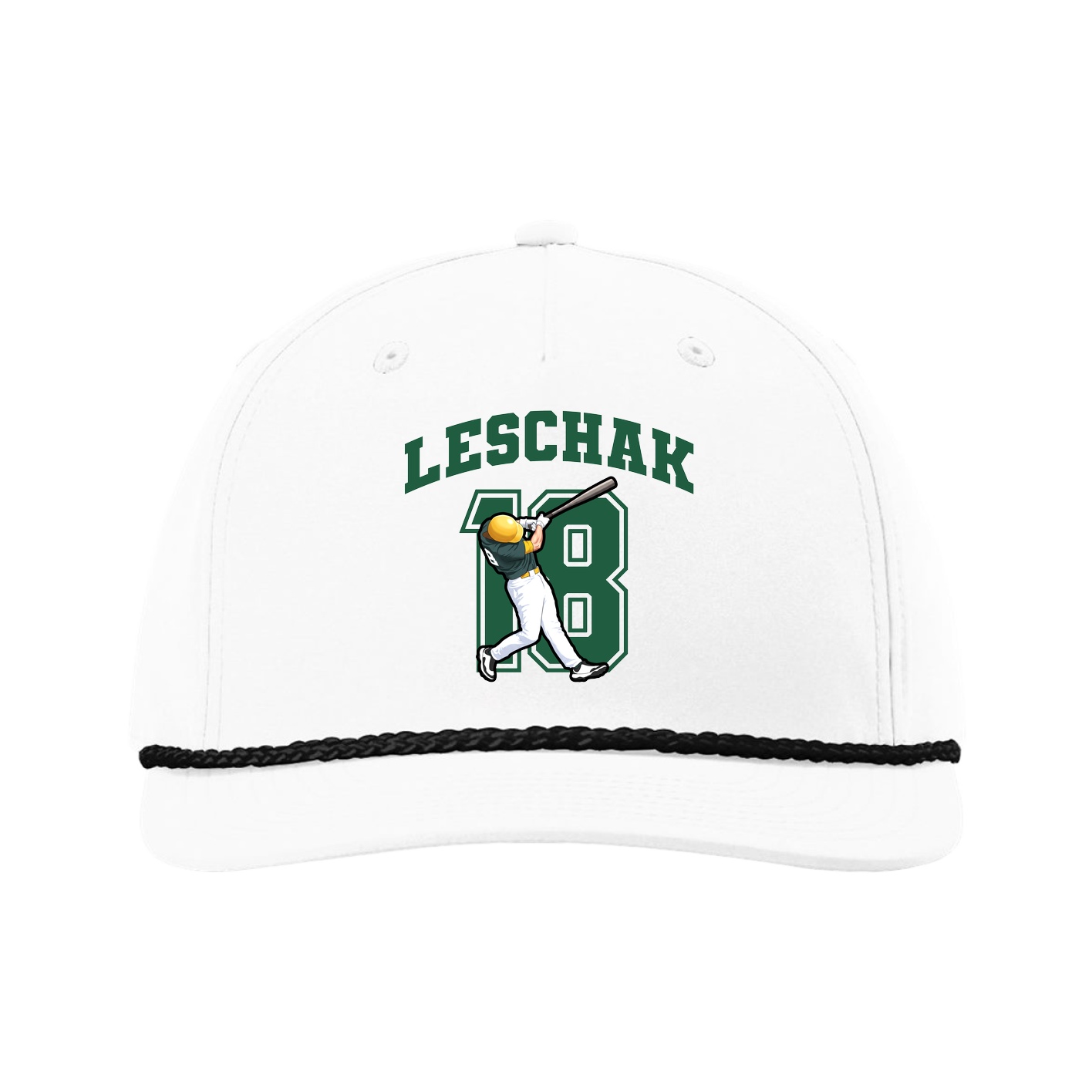 Five-Panel Classic Rope Cap — Number in White