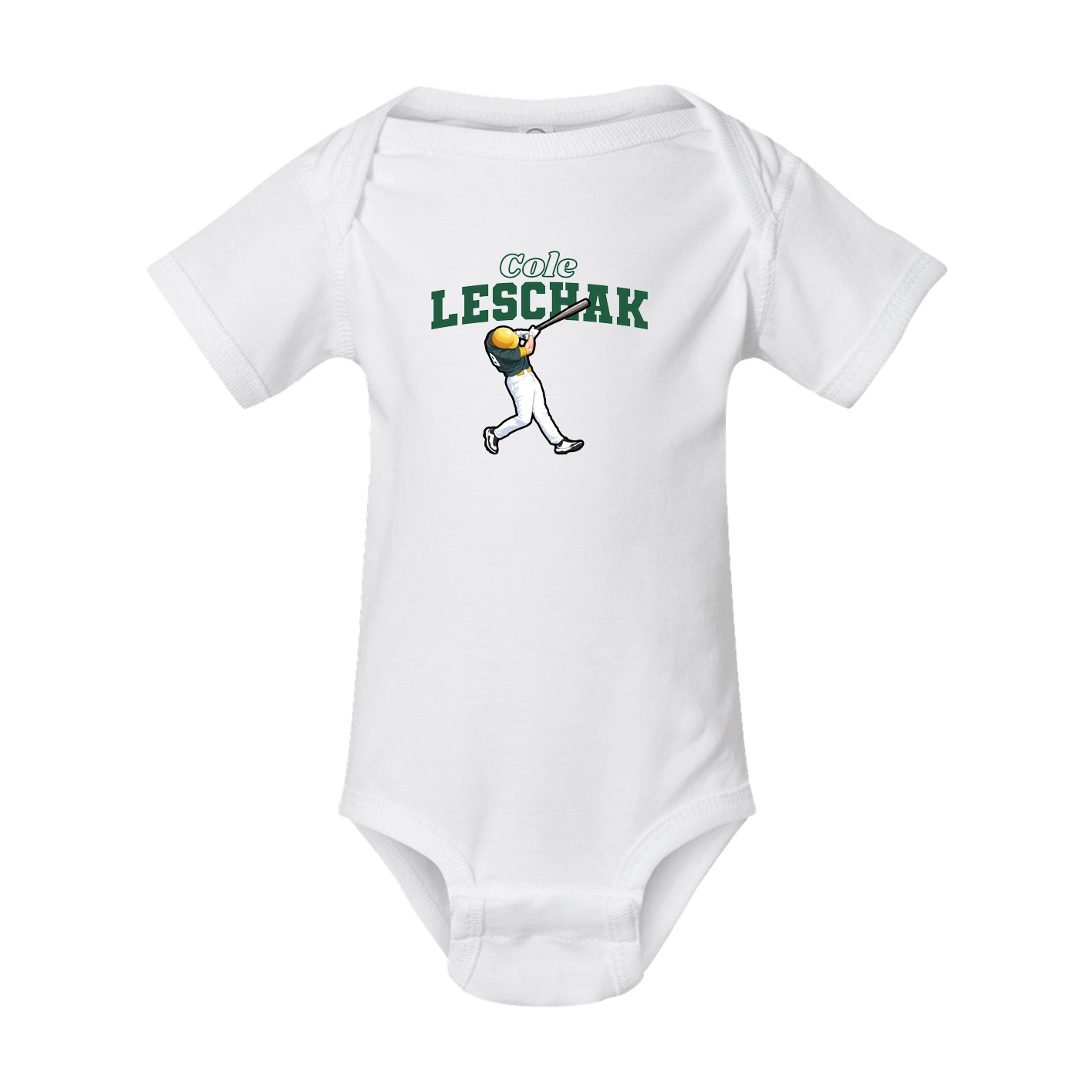 Baby Onesie — Name Arch in White