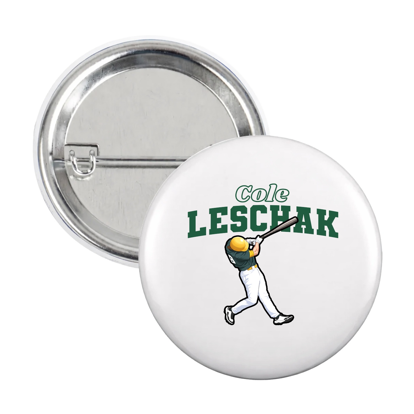 Game Day Button — Name Arch in White