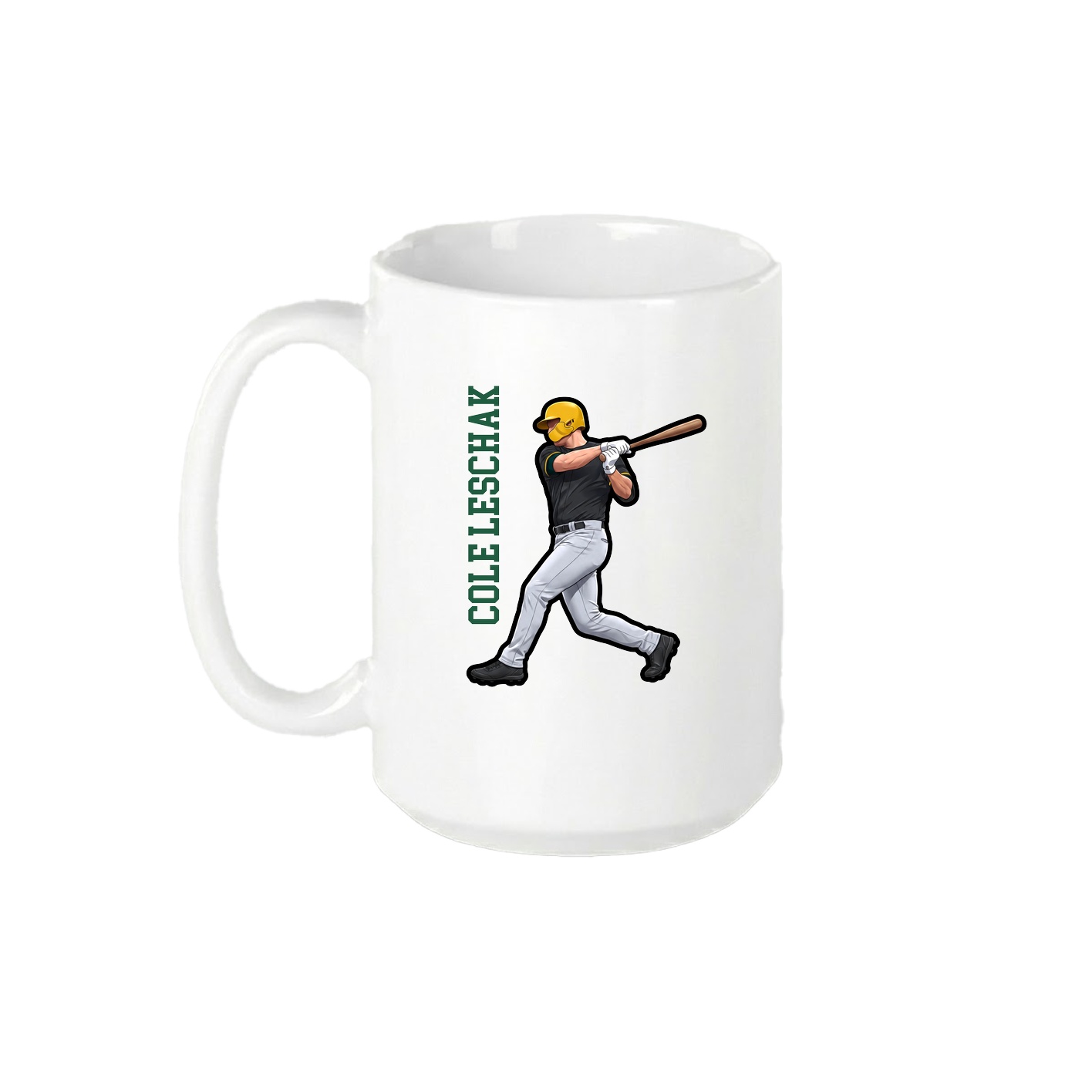 15oz Coffee Mug — Name Vertical in White